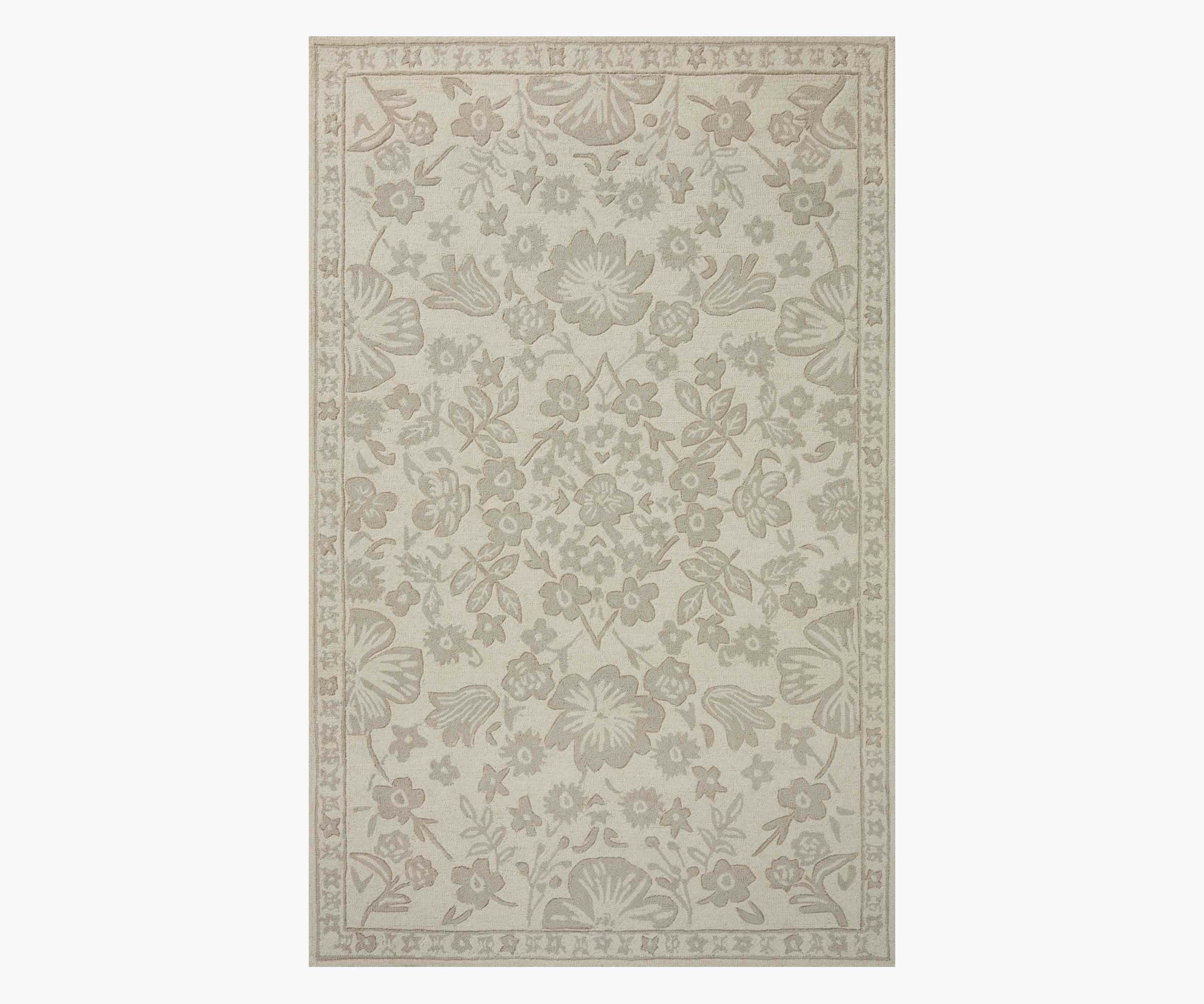 Arboretum Rose Garden Wool-Hooked Rug - Ivory - Image 10