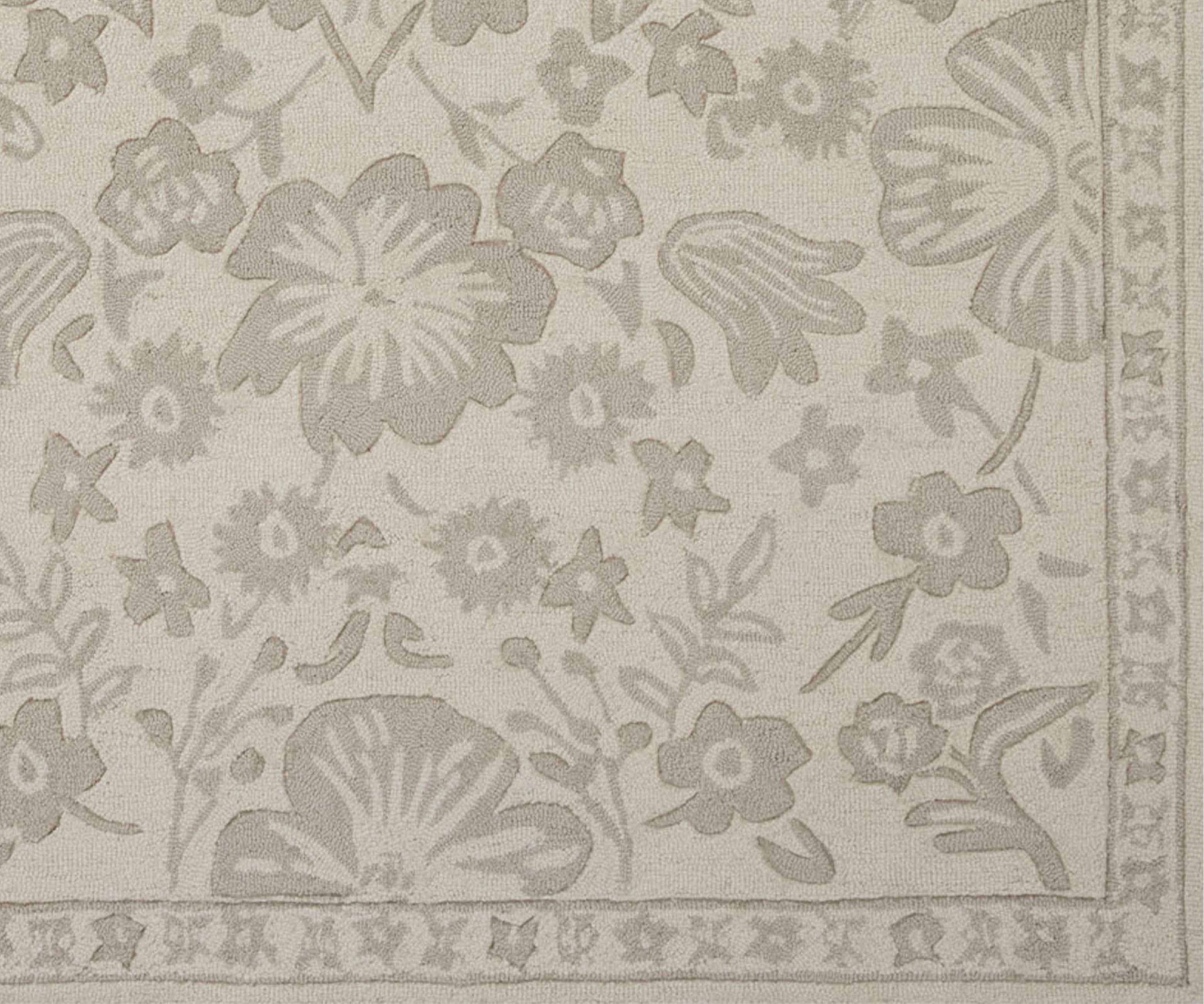Arboretum Rose Garden Wool-Hooked Rug - Ivory - Image 9
