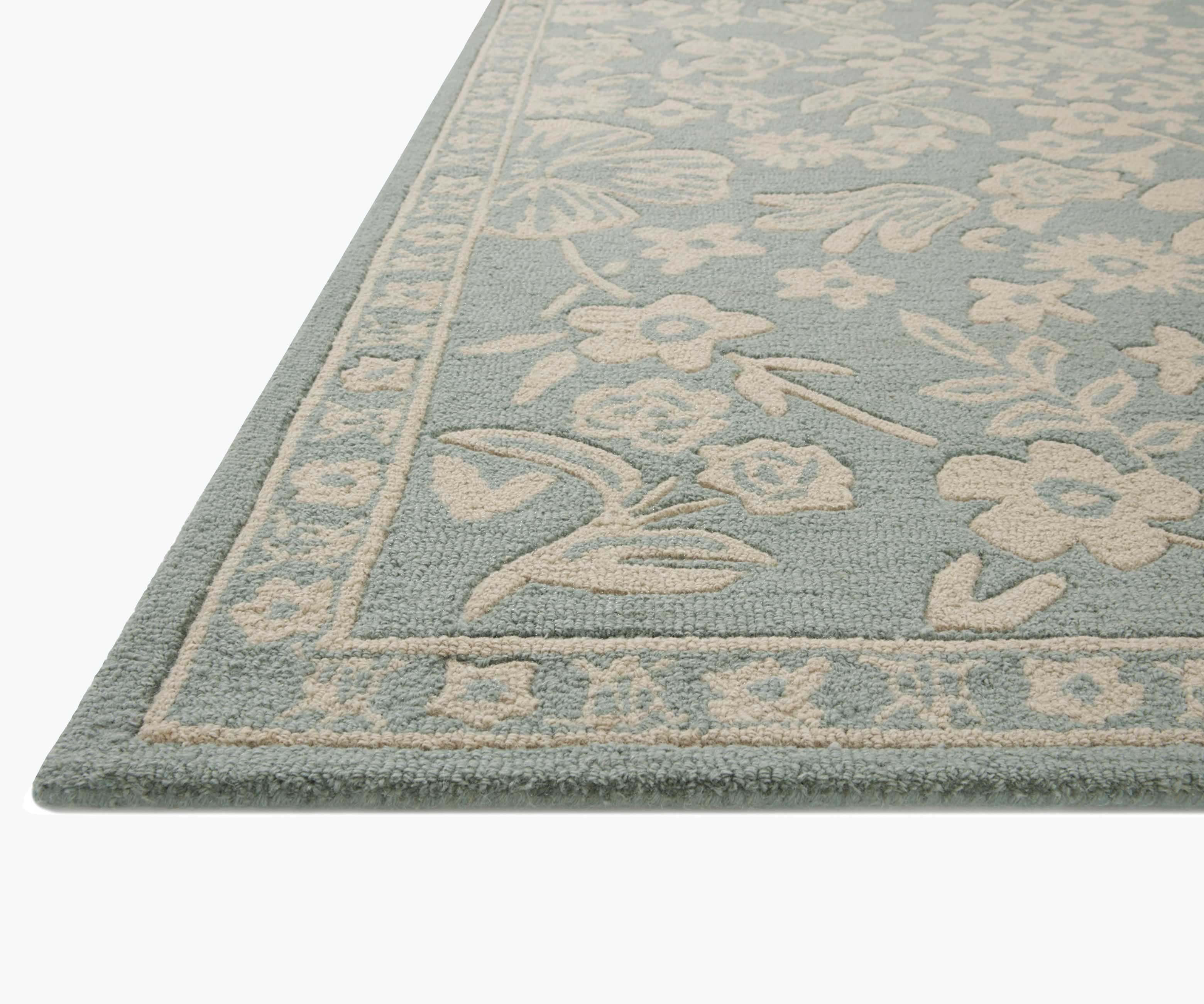 Arboretum Rose Garden Wool-Hooked Rug - Jade - Image 5