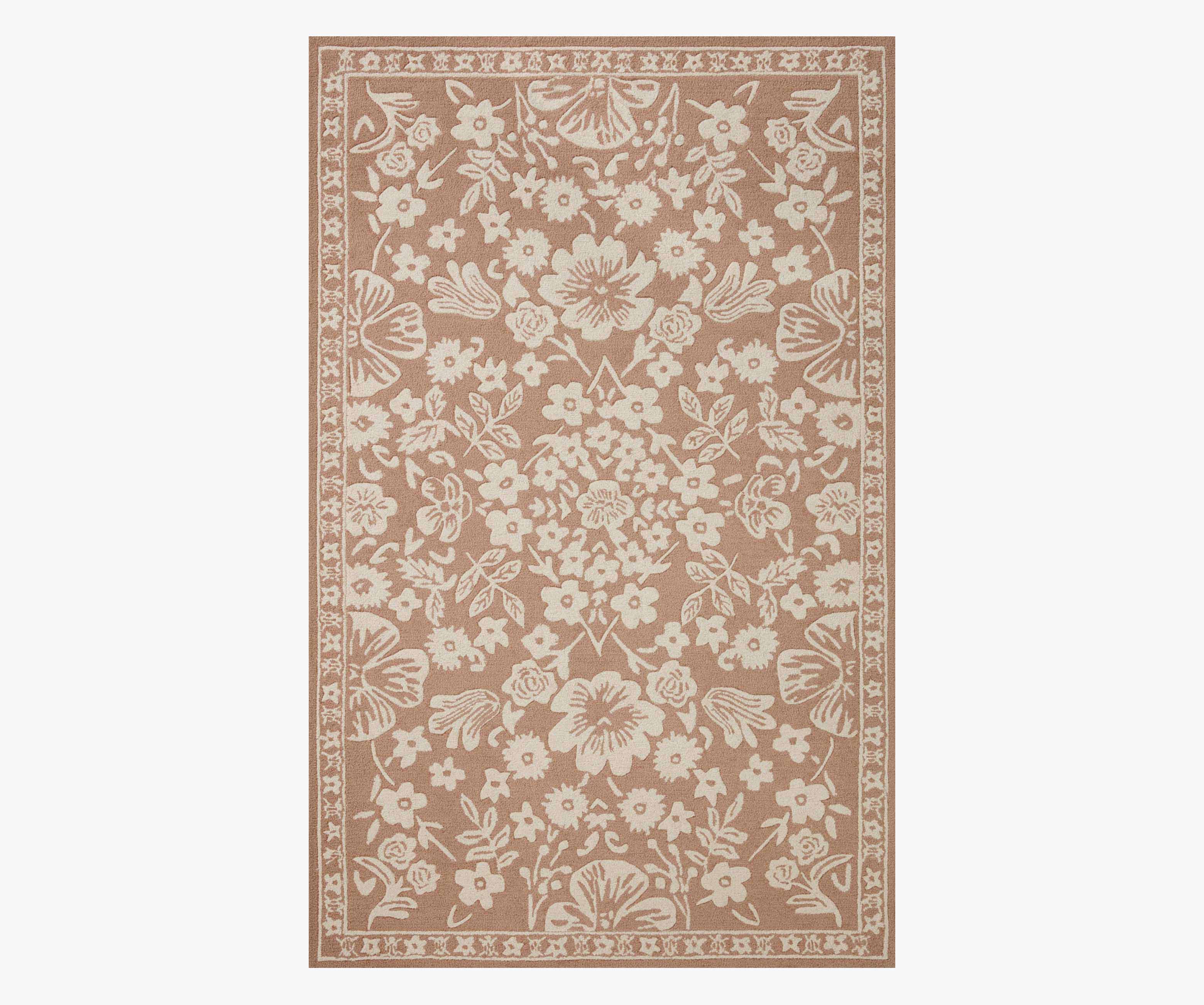 Arboretum Rose Garden Wool-Hooked Rug - Rust - Image 4