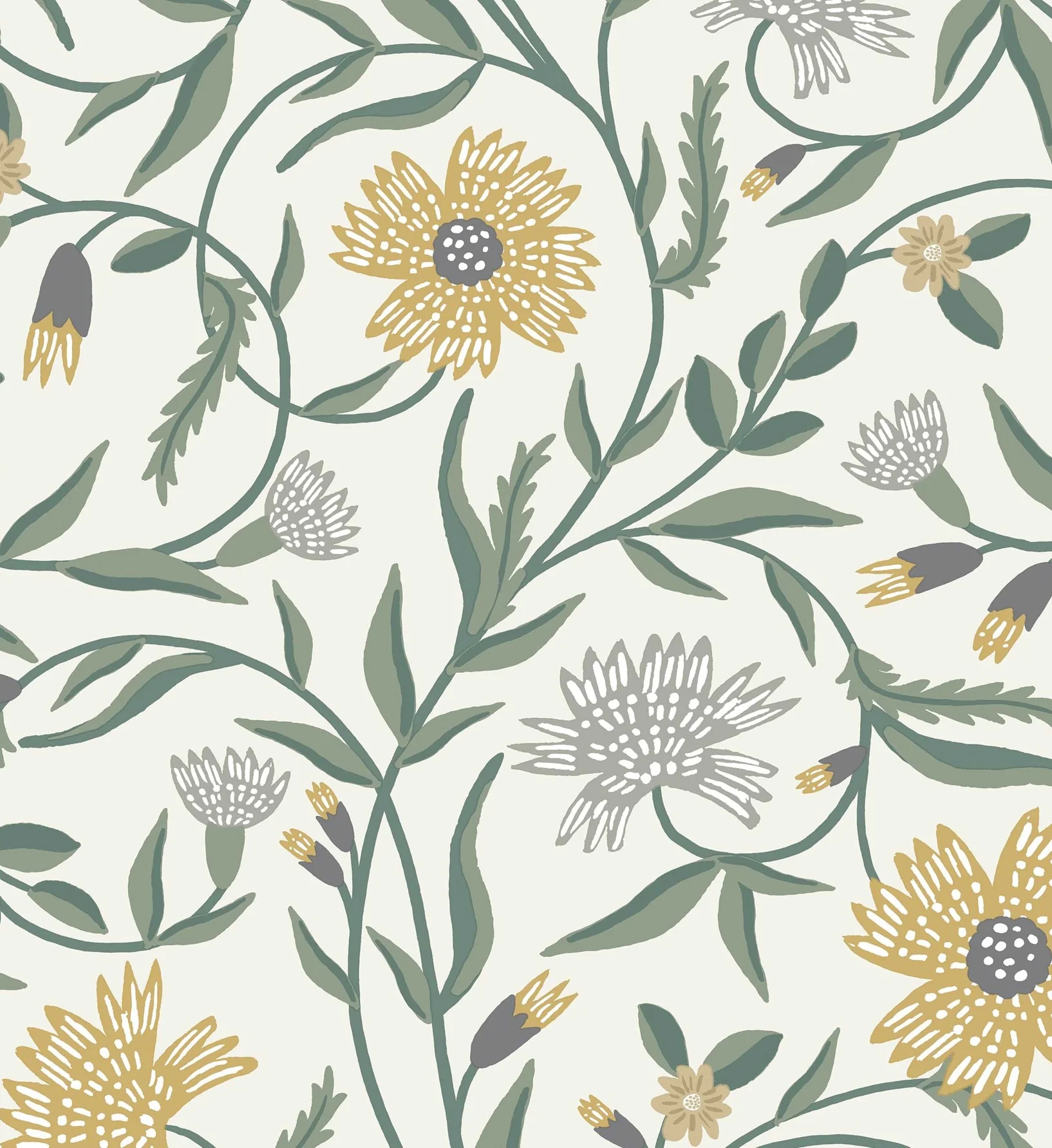 Aster Wallpaper - Linen & Gold - Image 2