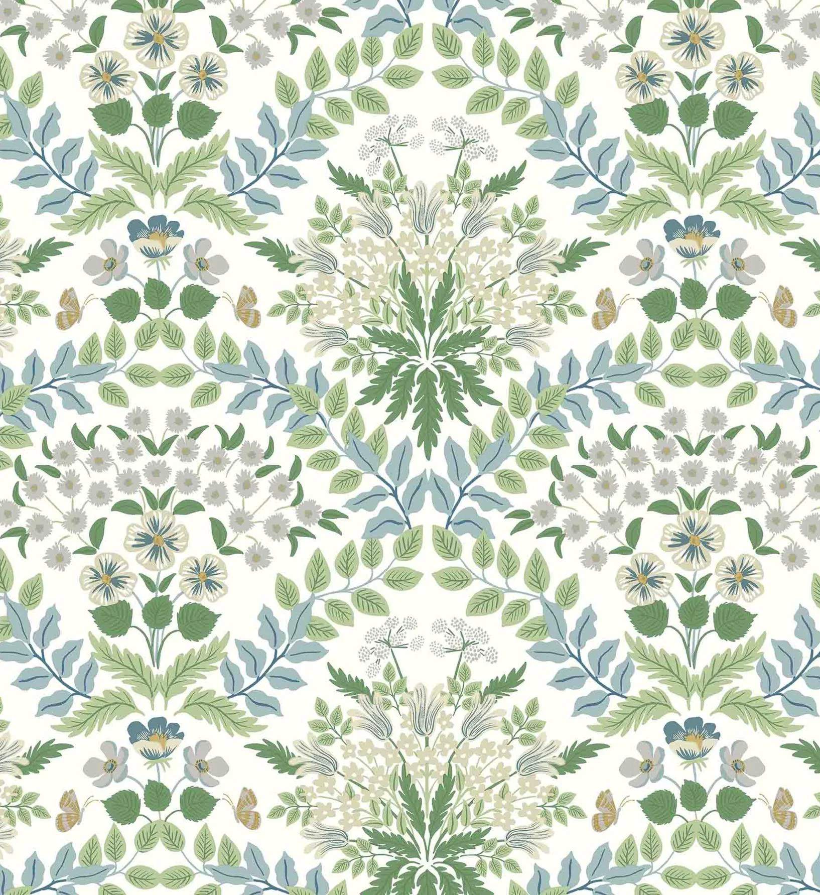 Bramble Wallpaper - Blue & Green - Image 2