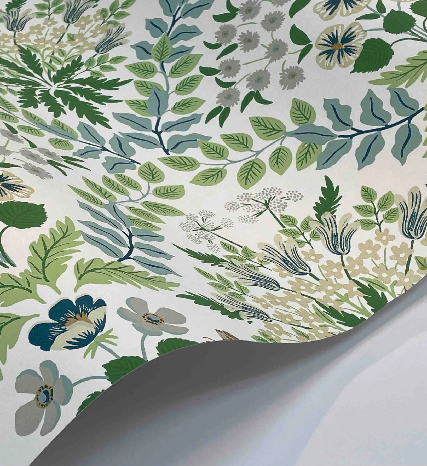 Bramble Wallpaper - Blue & Green - Image 3