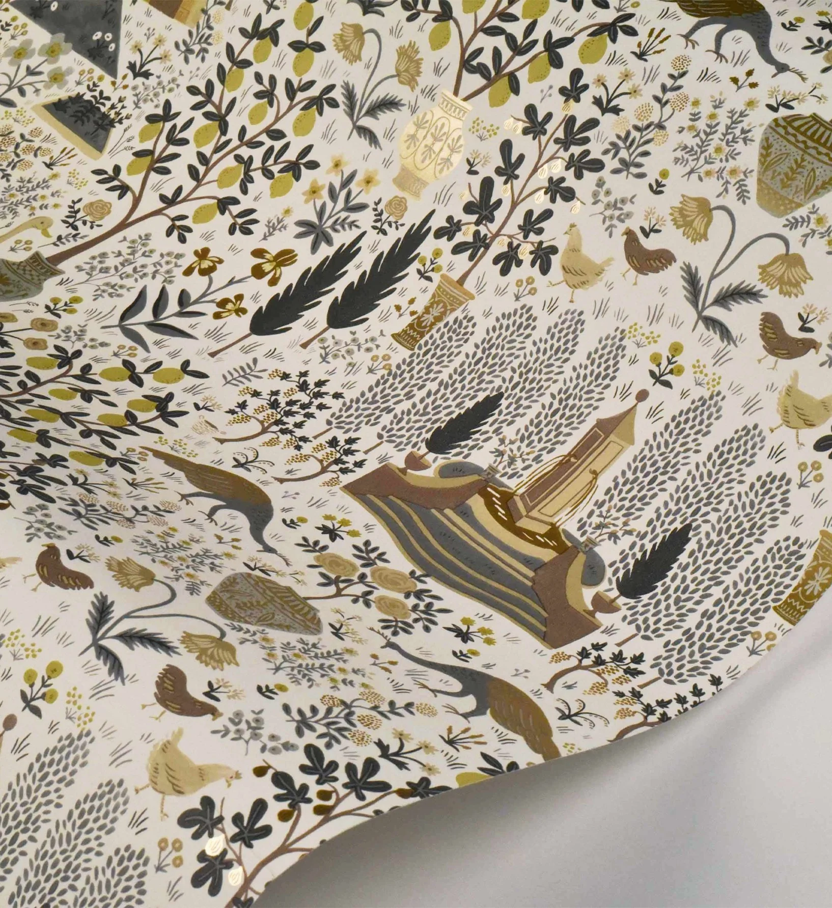 Camont Wallpaper - Linen & Metallic Gold - Image 3