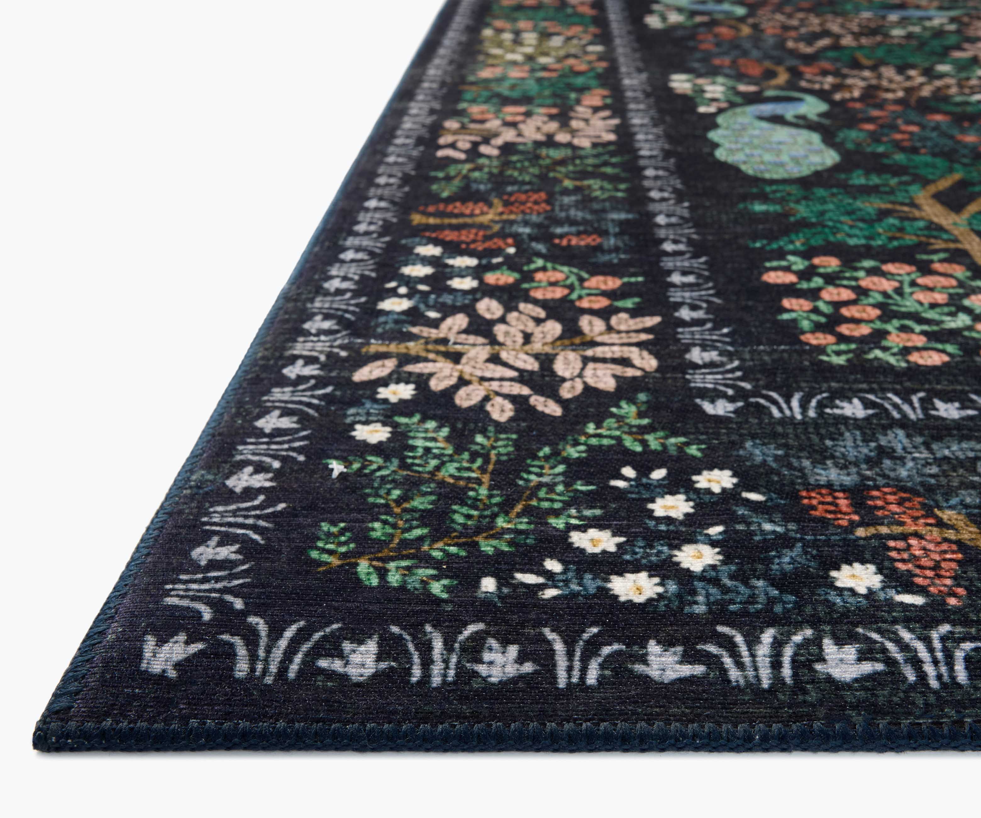 Canopy Peacock Forest Printed Rug - Charcoal - Image 2