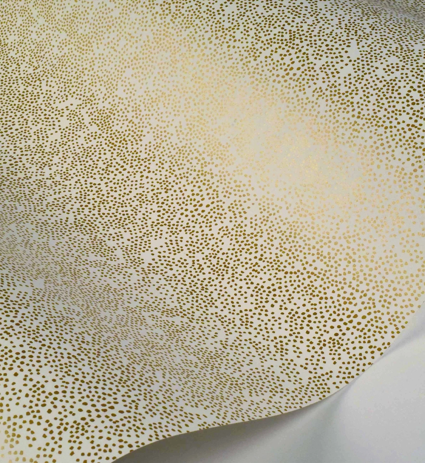 Champagne Dots Wallpaper - Metallic Gold & White - Image 3