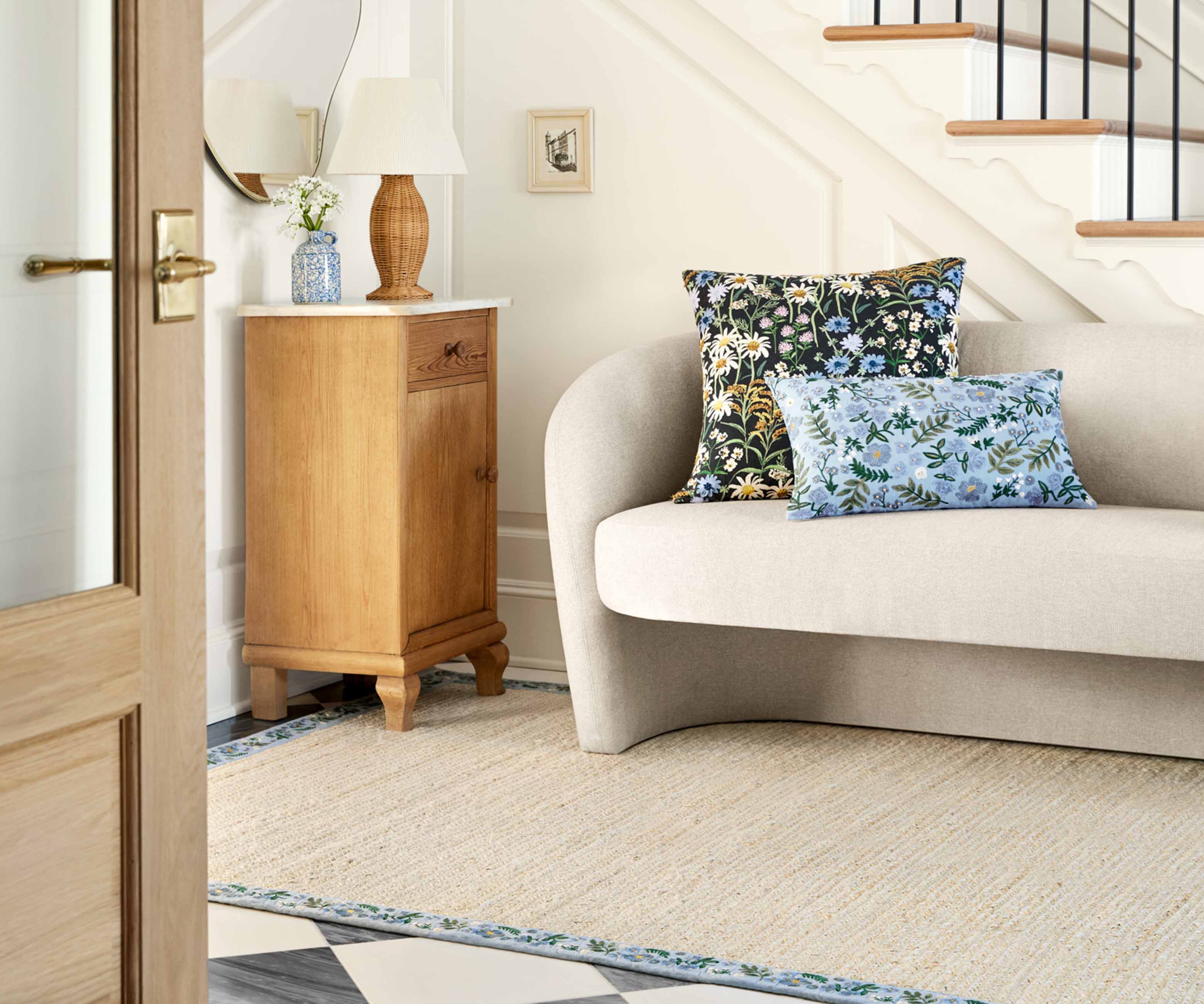 Costa Wildwood Jute Rug - Ivory & French Blue - Image 2