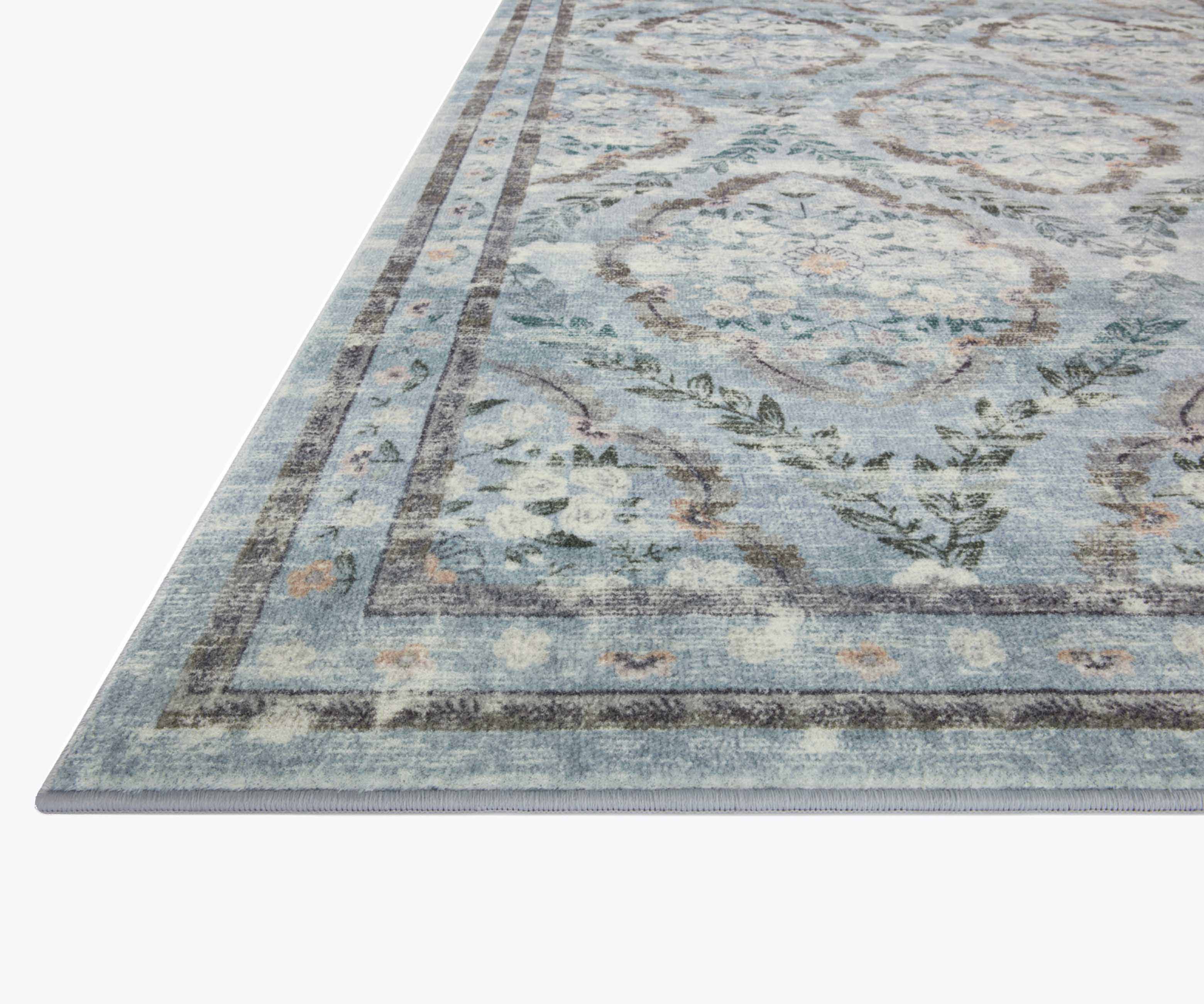Courtyard Chateau Printed Rug - Blue - Image 2