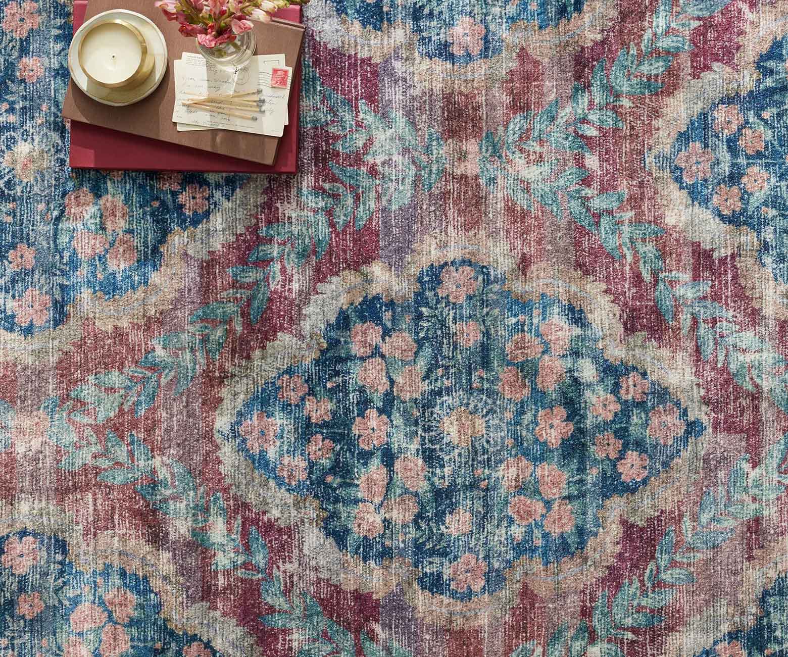 Courtyard Chateau Printed Rug - Red - Image 5