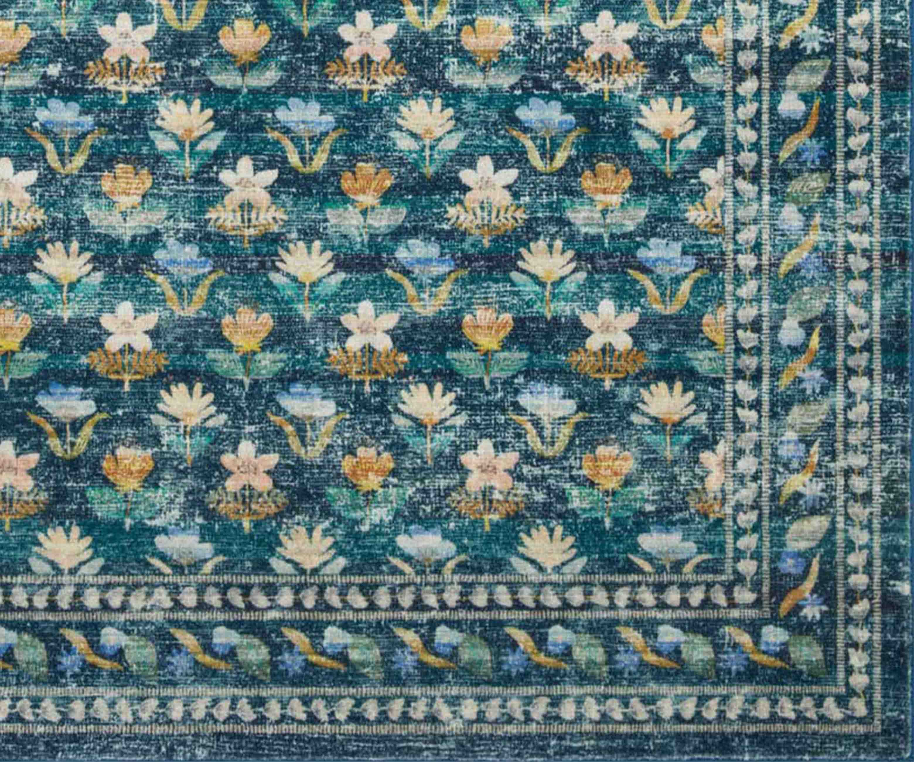 Courtyard Hadley Printed Rug - Emerald - Image 3