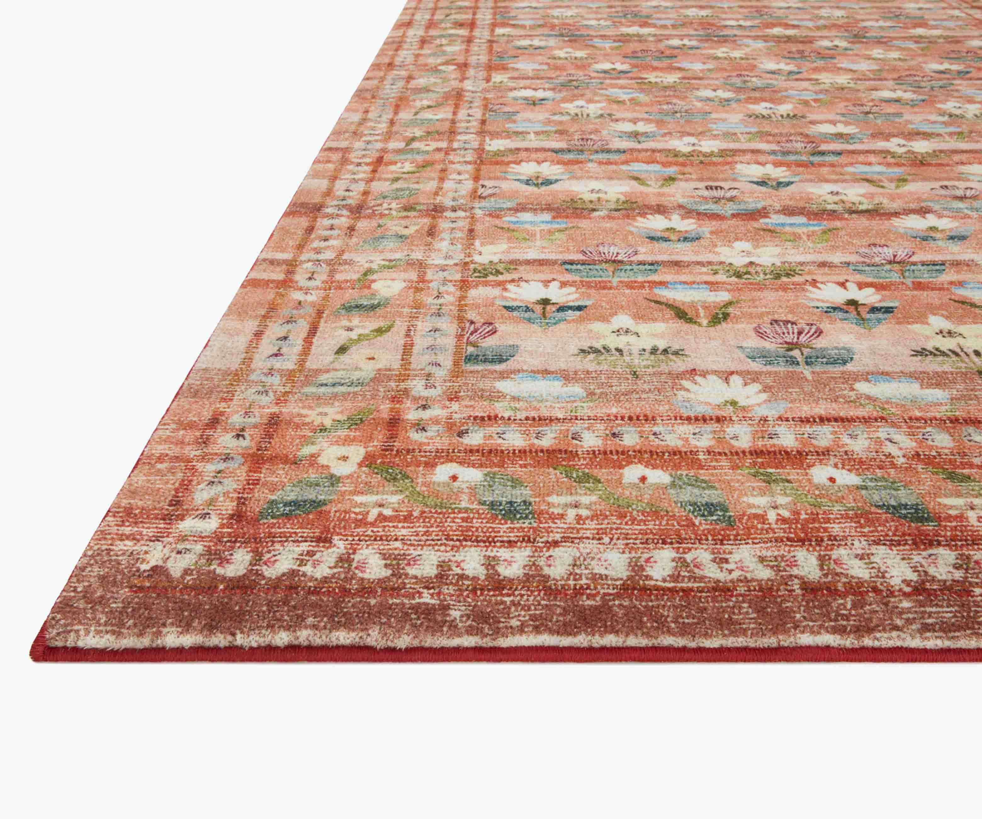 Courtyard Hadley Printed Rug - Terracotta - Image 2