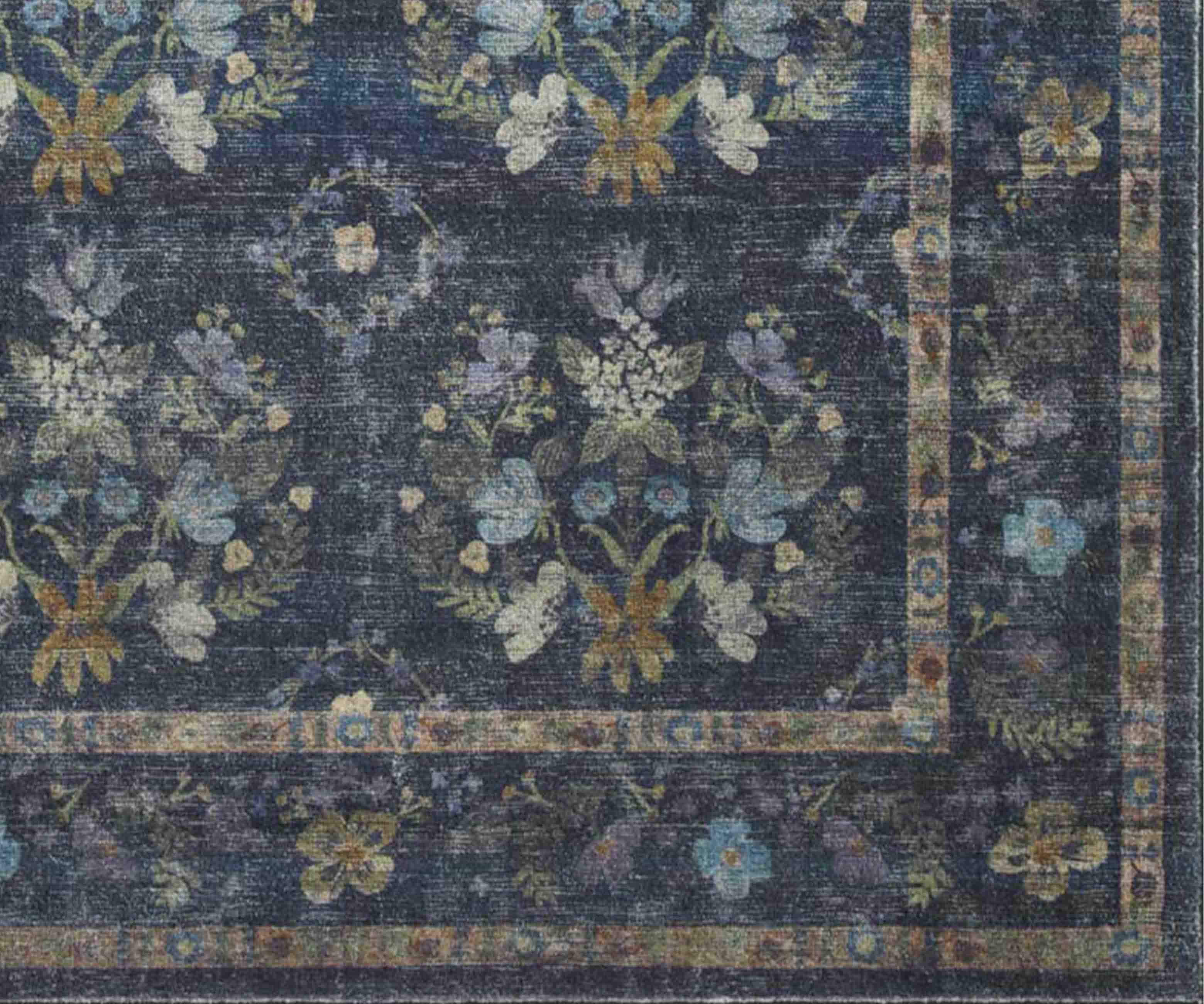 Courtyard Seville Printed Rug - Navy - Image 3