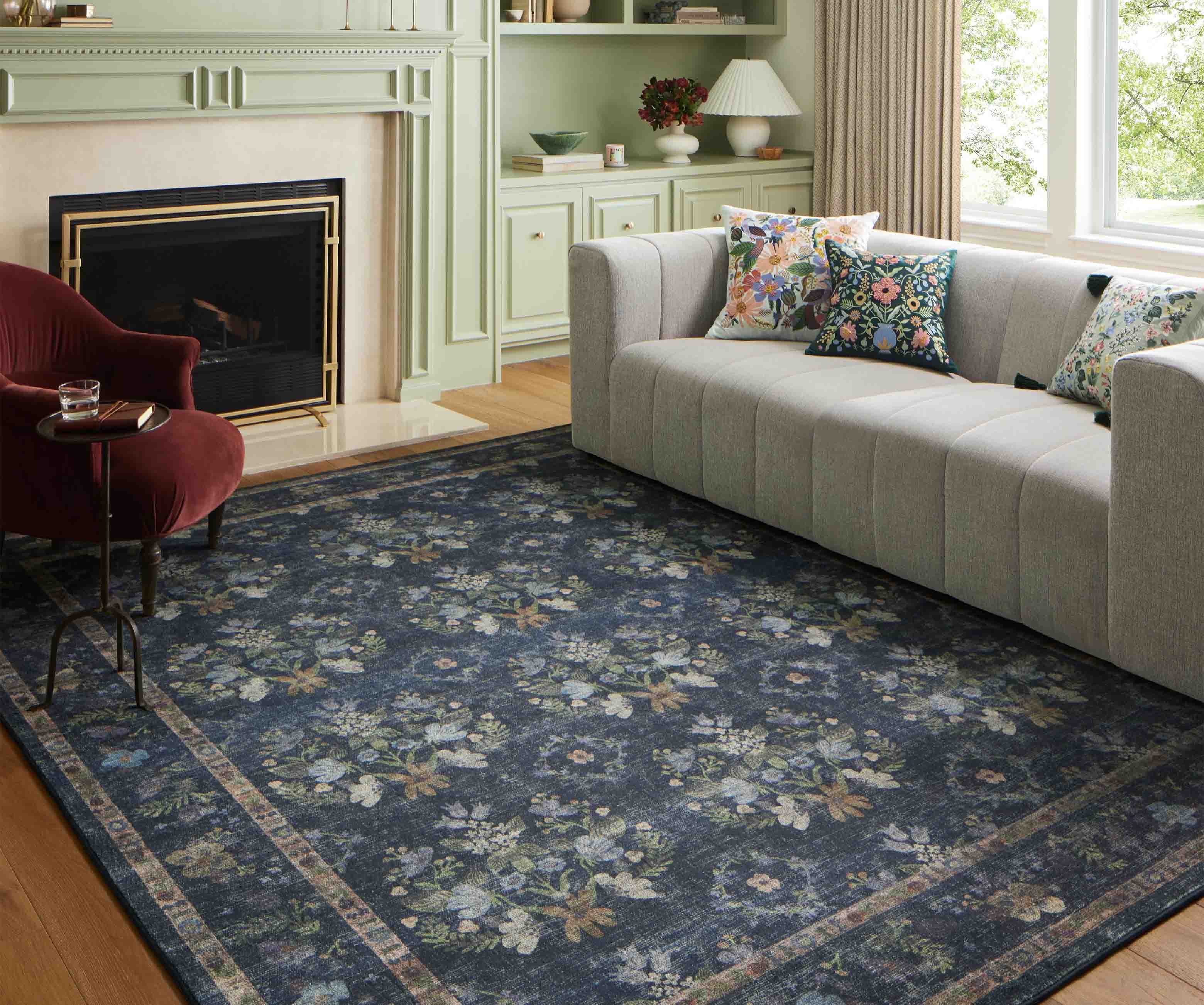 Courtyard Seville Printed Rug - Navy - Image 4