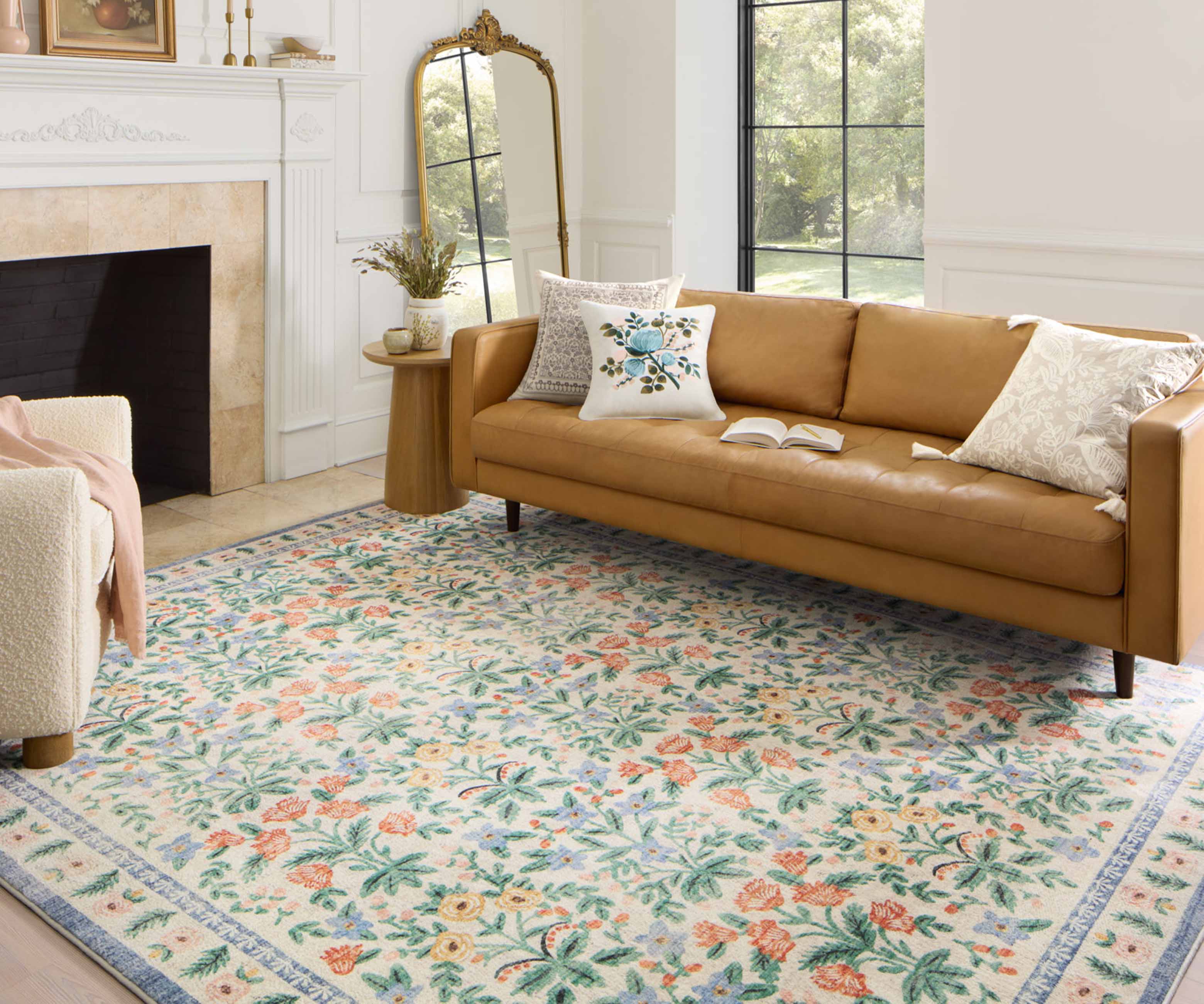 Eden Mughal Garden Power Loomed Rug - Cream - Image 2