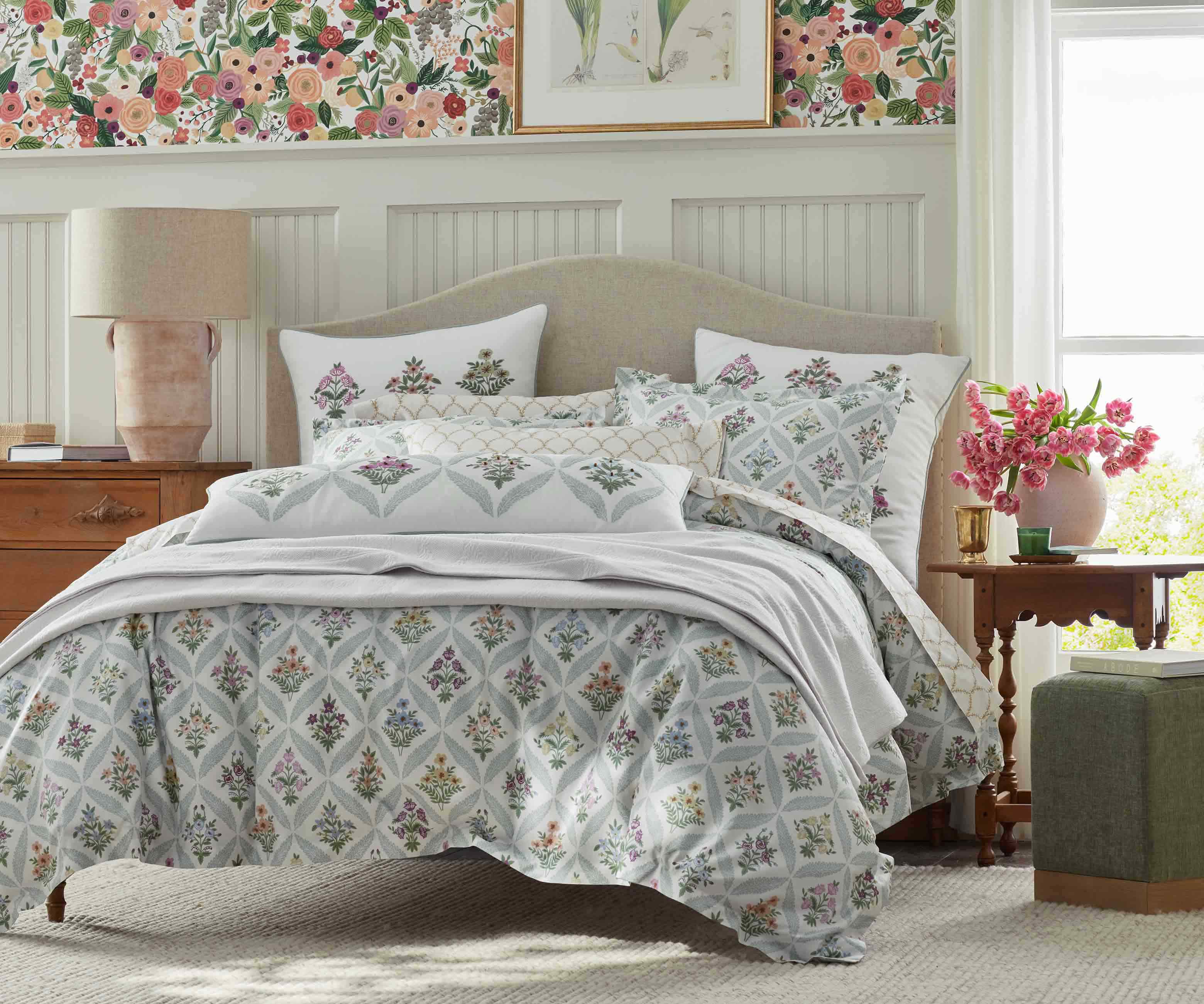 Embroidered Lumbar Pillow Cover - Estee Garden - Image 3