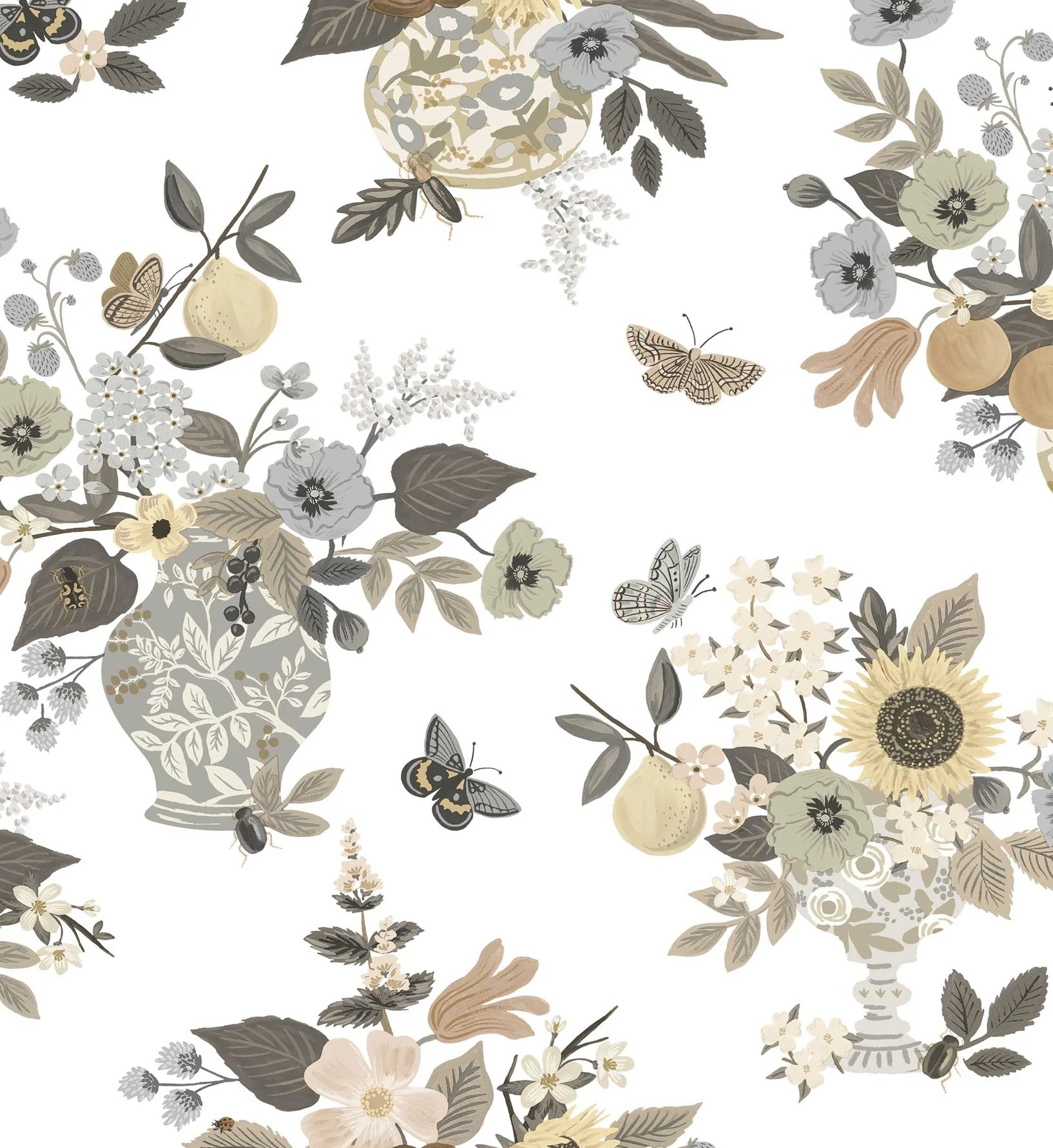 Flower Studies Wallpaper - Linen - Image 2