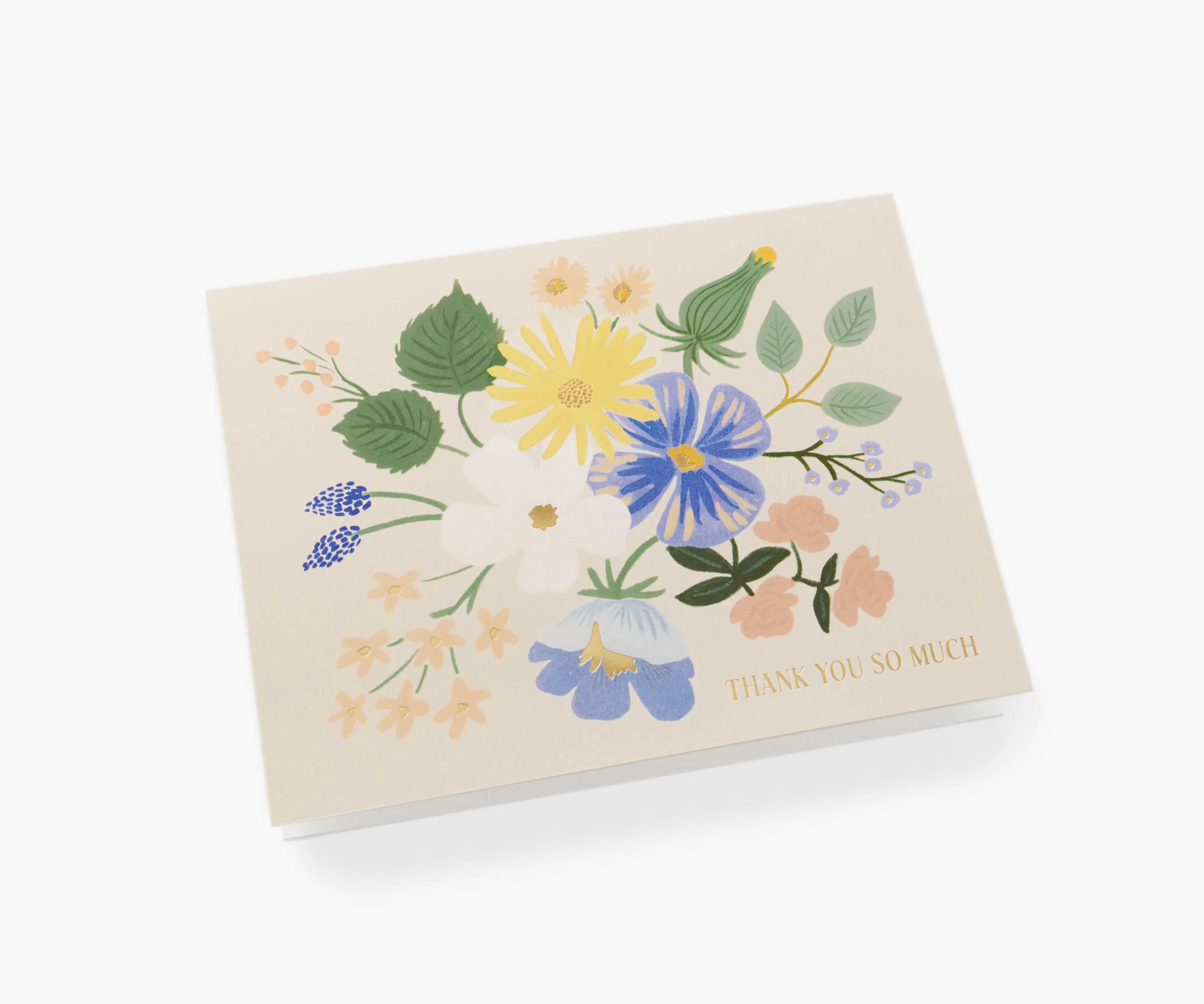 Garden Party Blue Thank You Greeting Card - Image 2
