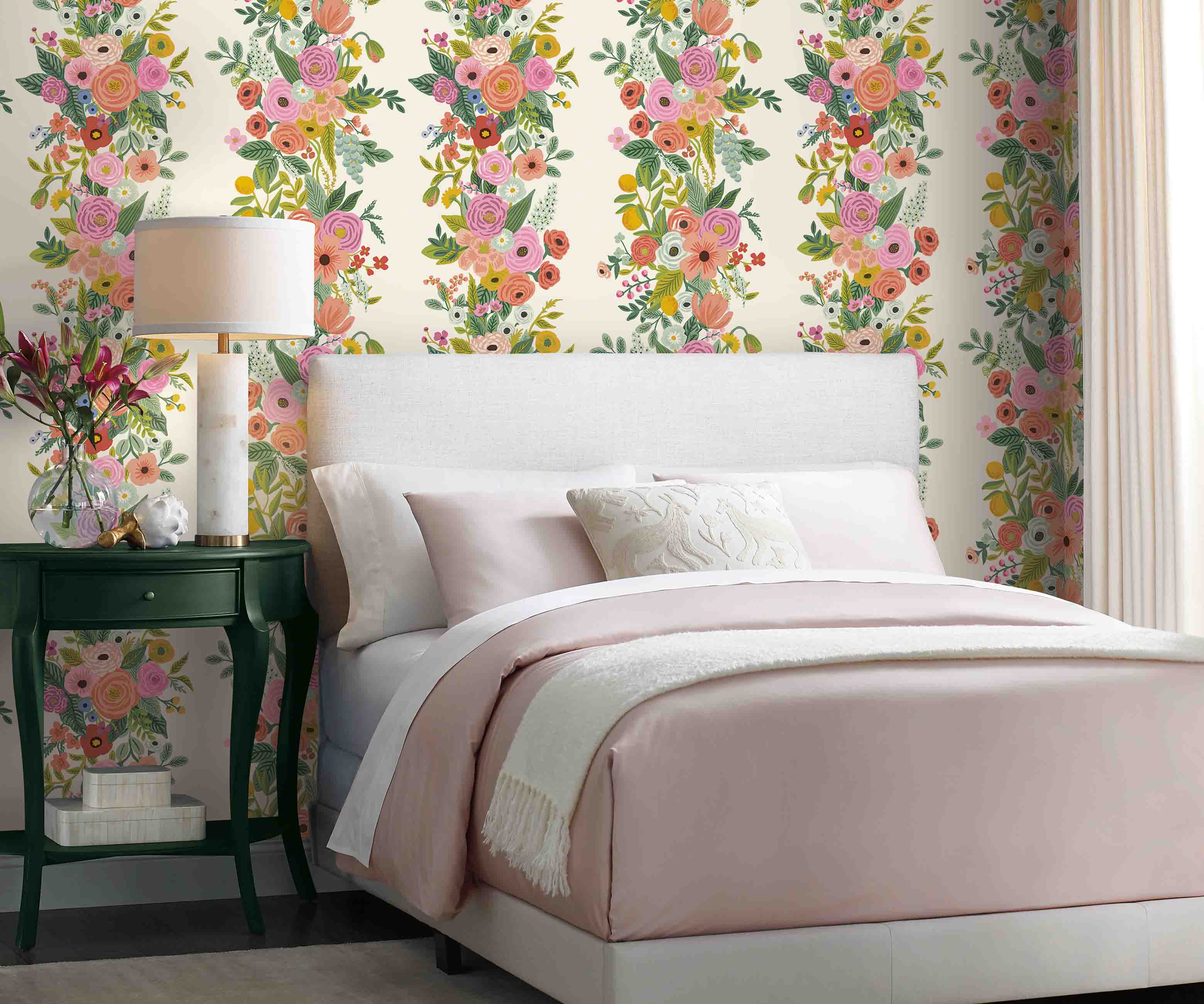 Garden Party Trellis Wallpaper - Rose Multi - Image 2