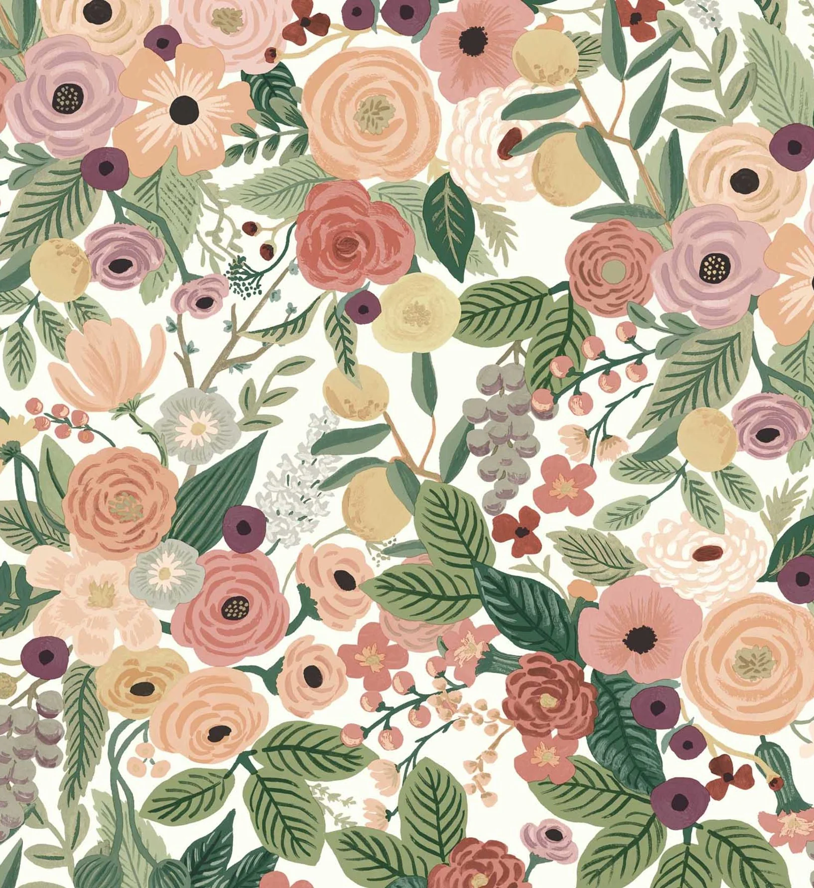 Garden Party Wallpaper - Burgundy Multi - Image 3