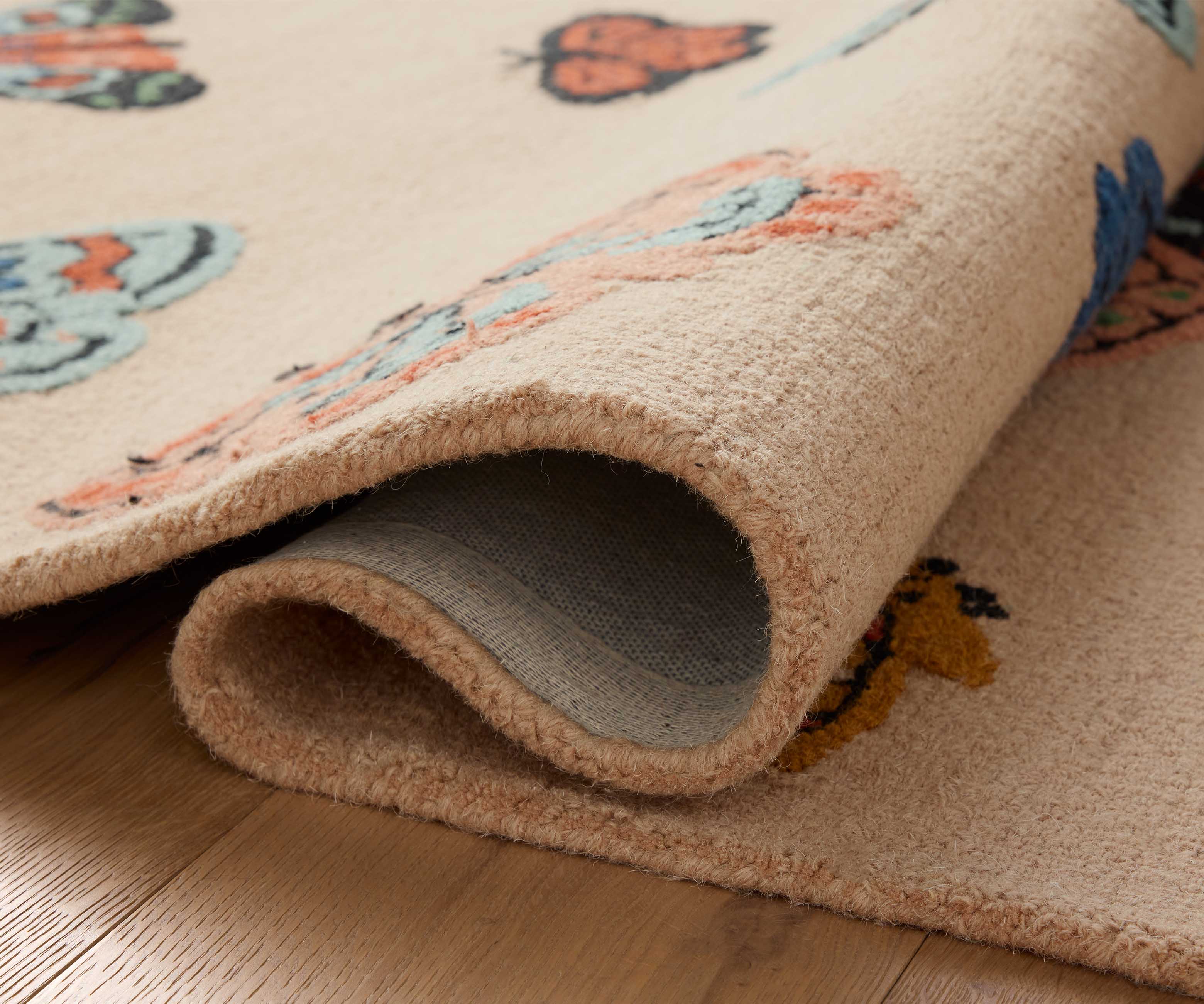 Highgrove Butterfly House Wool Hooked Rug - Blush - Image 4