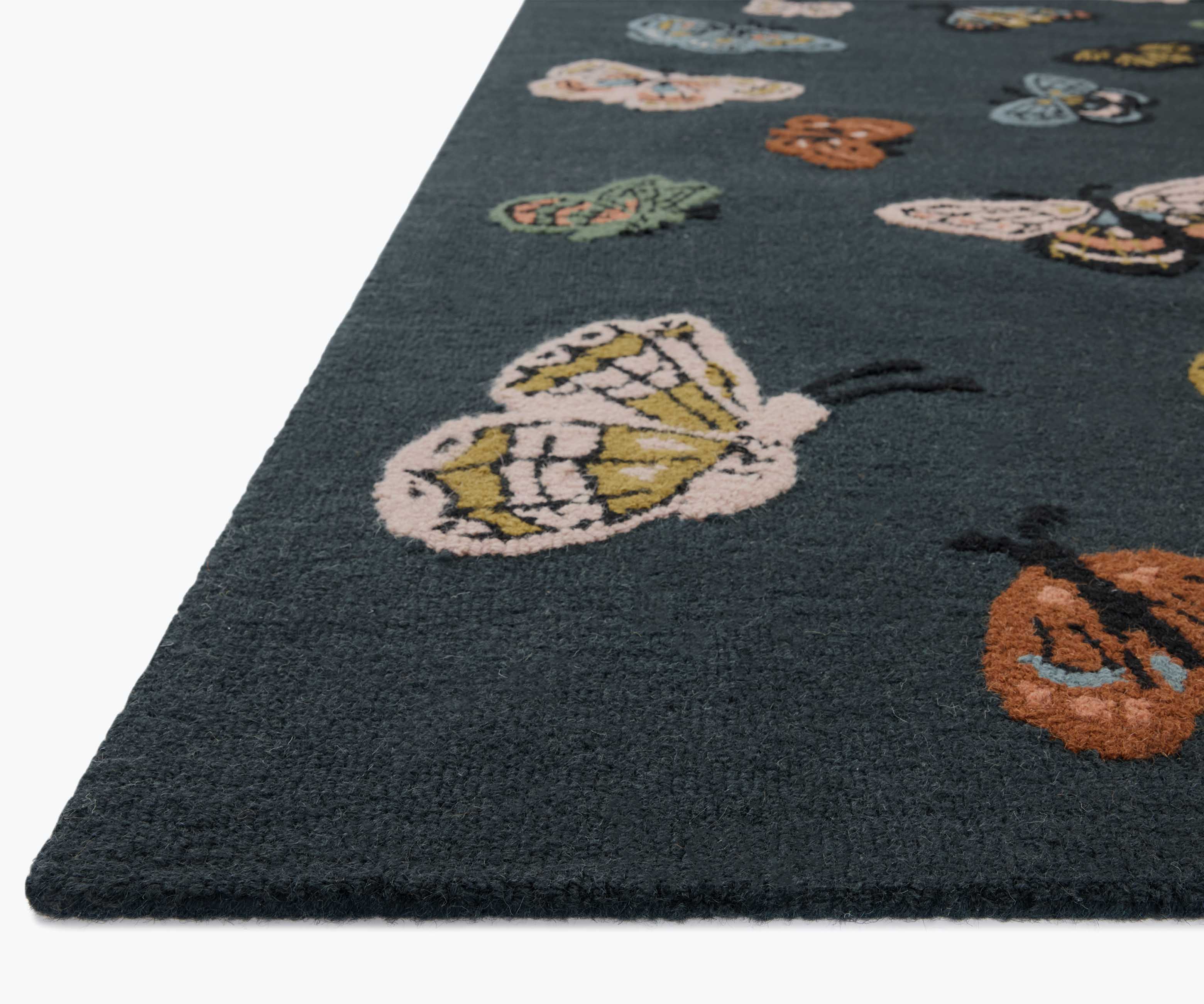 Highgrove Butterfly House Wool Hooked Rug - Charcoal - Image 2