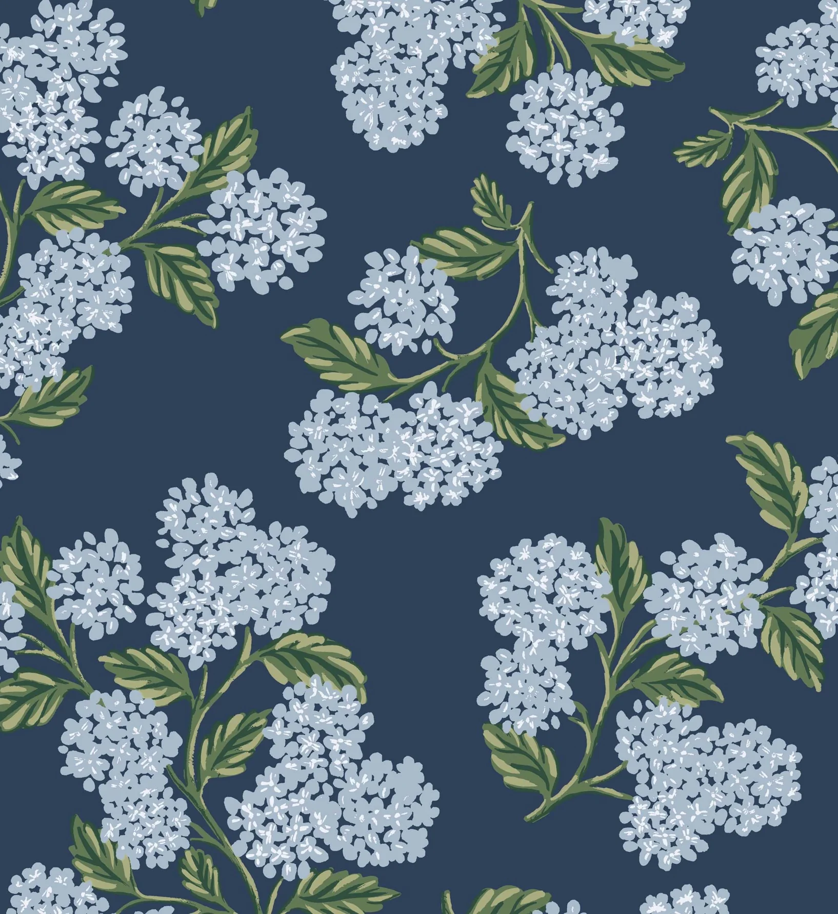 Hydrangea Wallpaper - Navy - Image 3