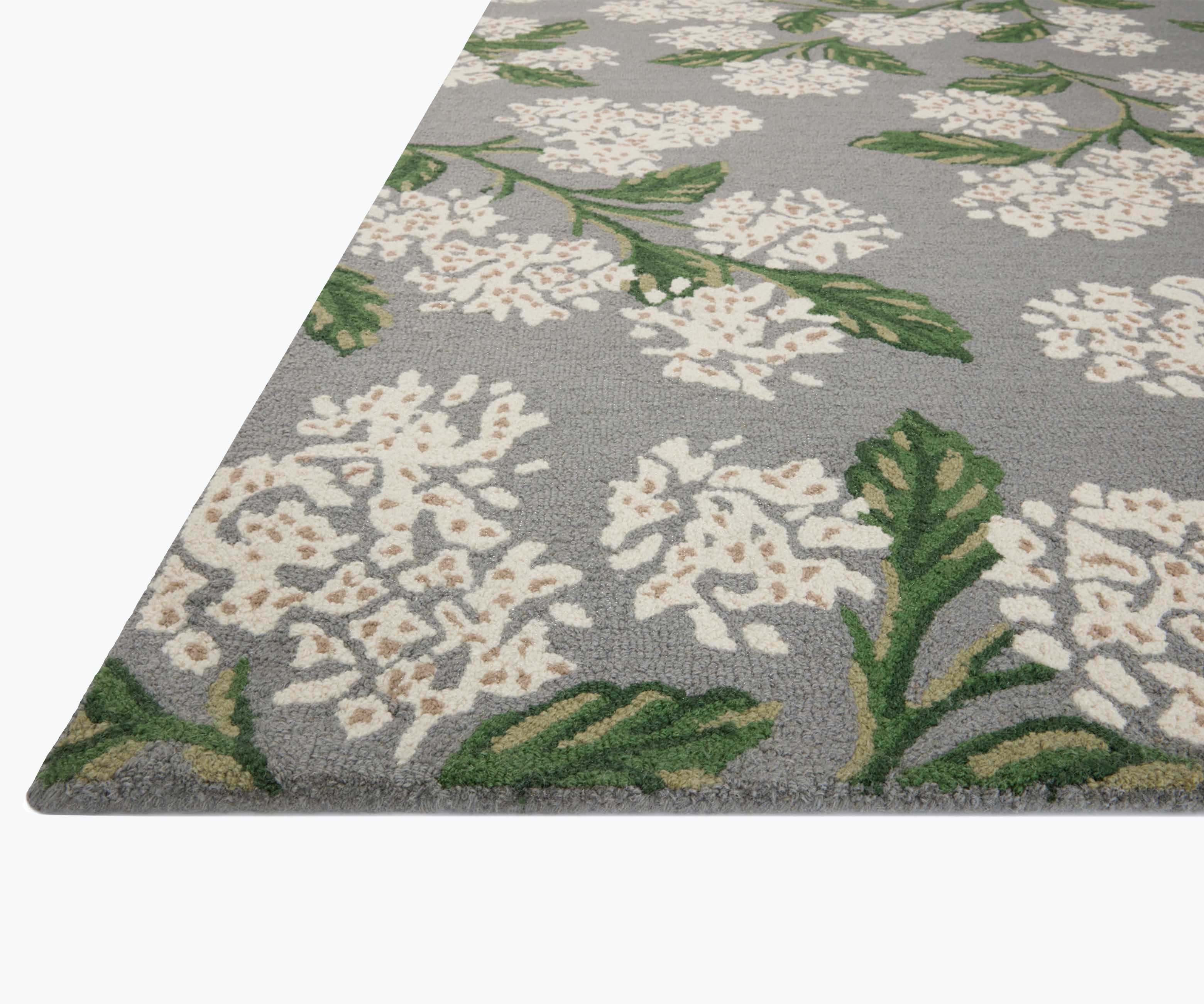 Joie Hydrangea Wool-Hooked Rug - Grey - Image 3