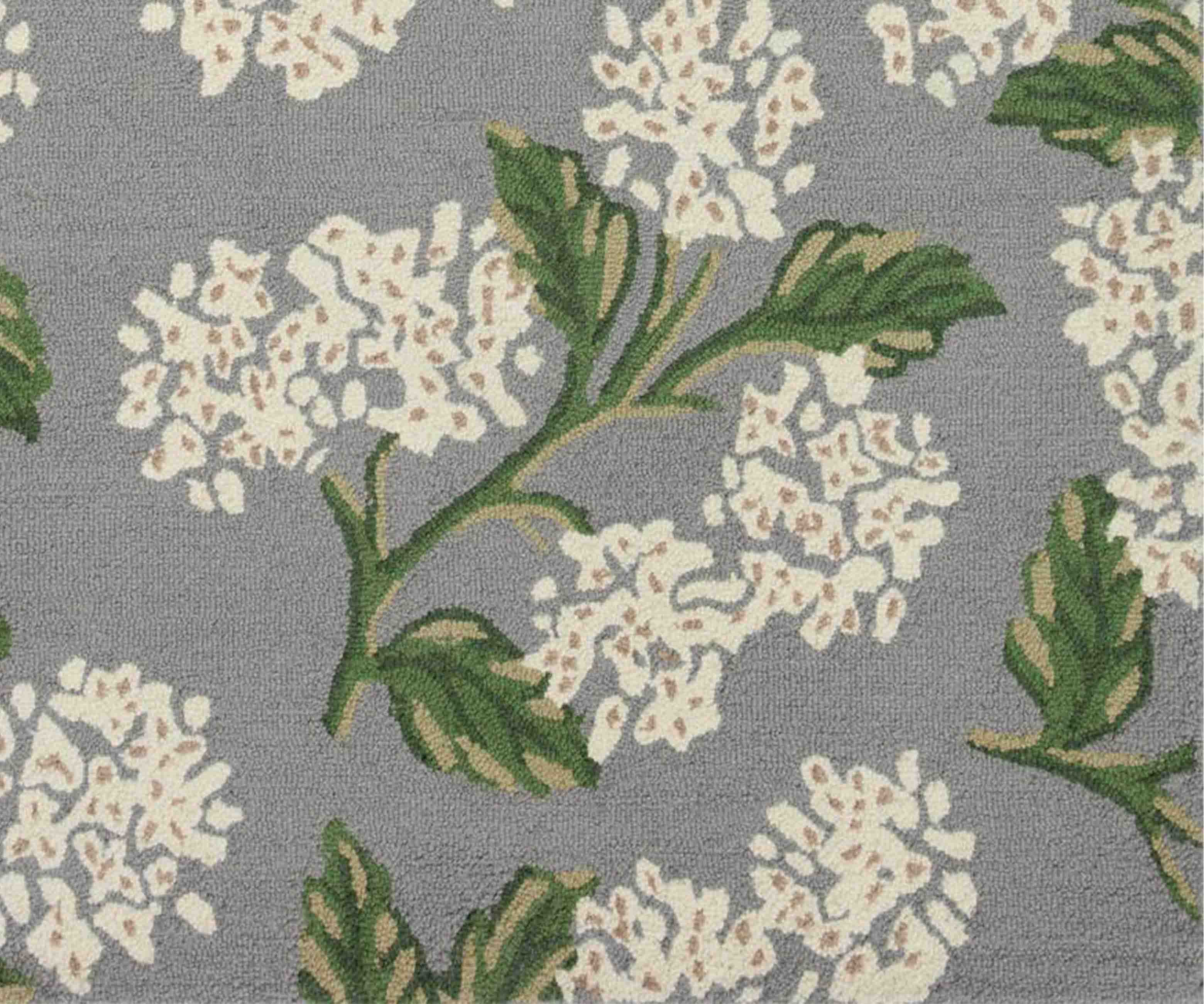 Joie Hydrangea Wool-Hooked Rug - Grey - Image 4