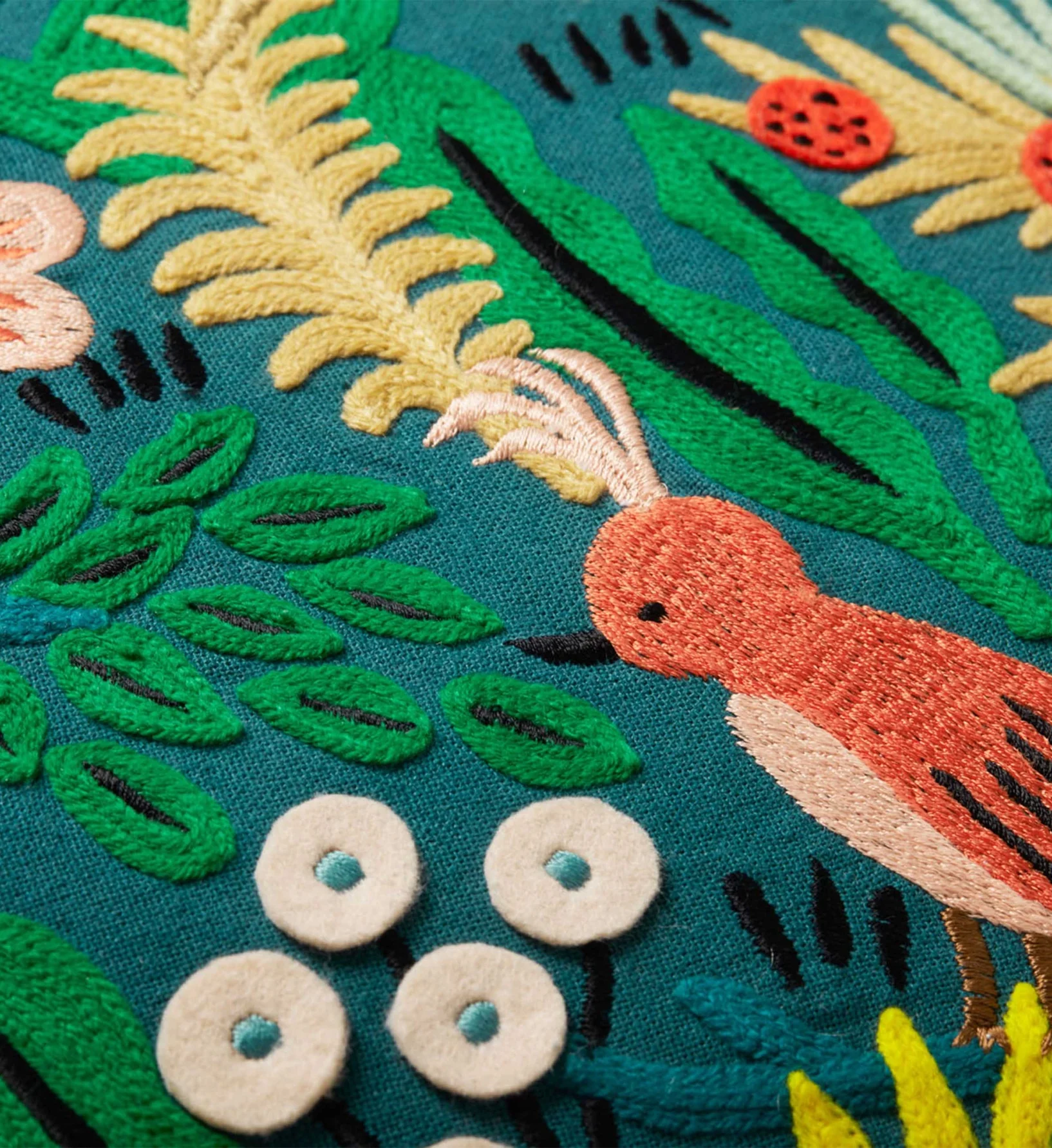 Jungle Embroidered Pillow - Multi - Image 2