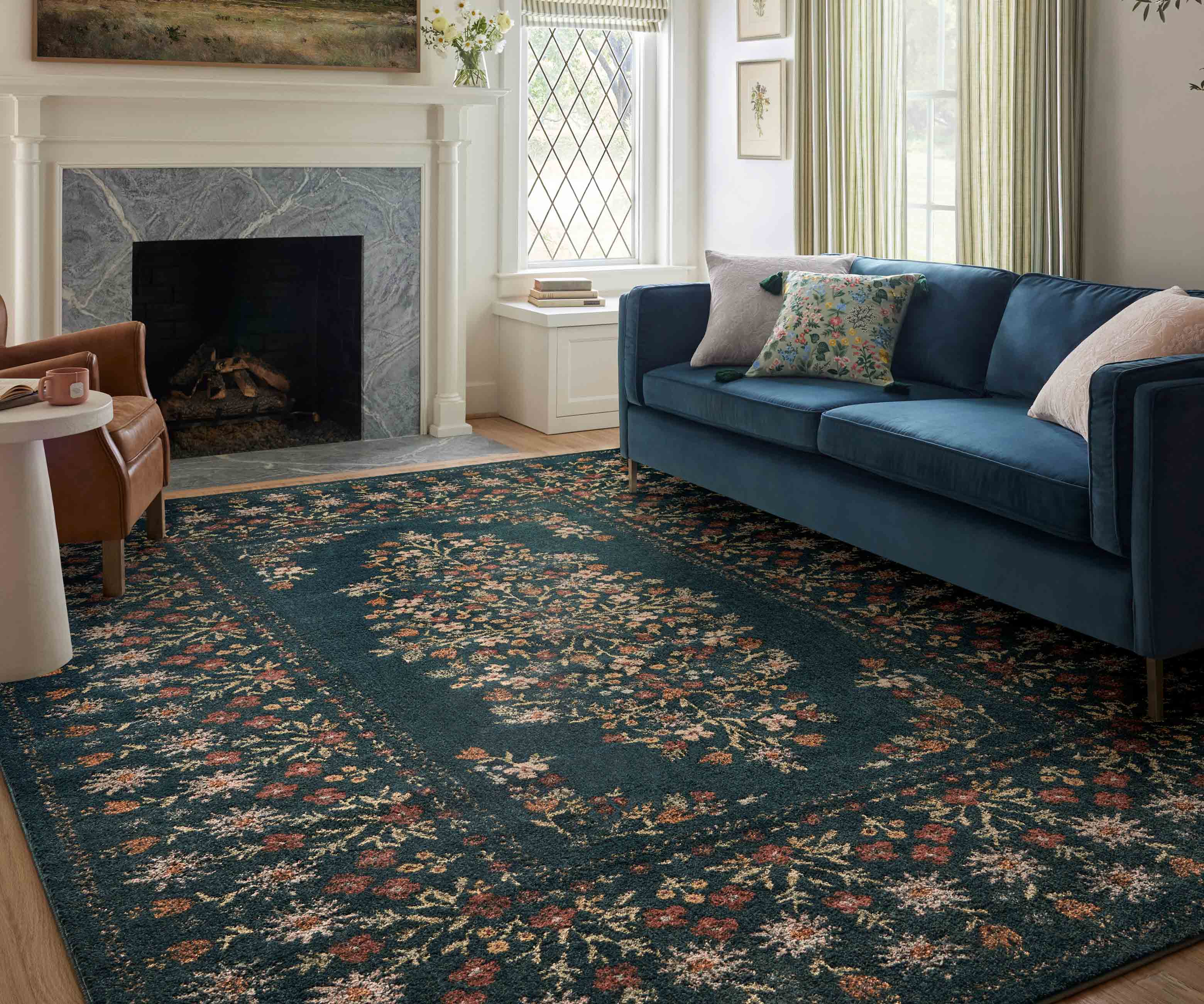 Laurel Eleanor Power Loomed Rug - Navy - Image 5