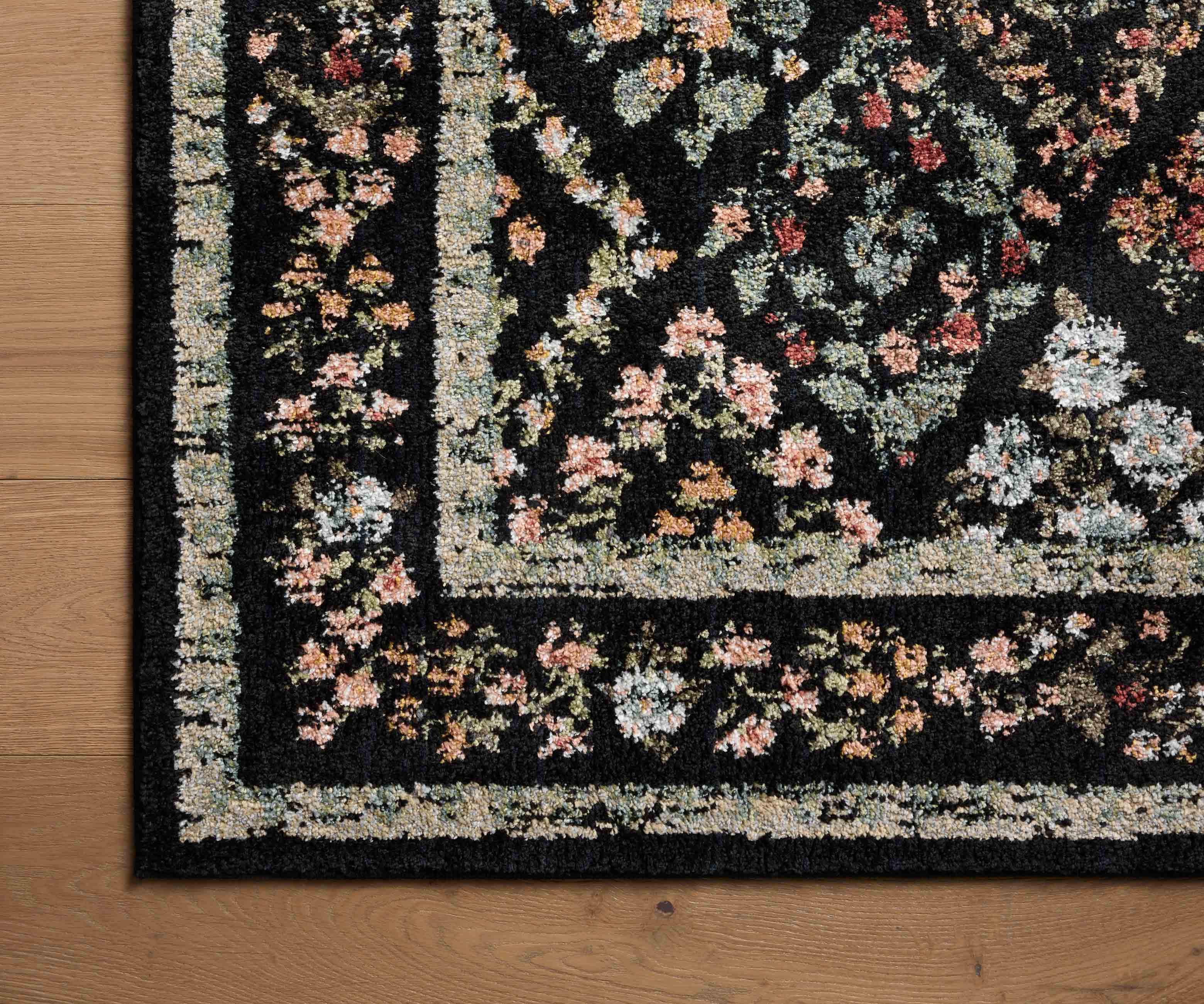 Laurel Parquet Power Loomed Rug - Black - Image 5