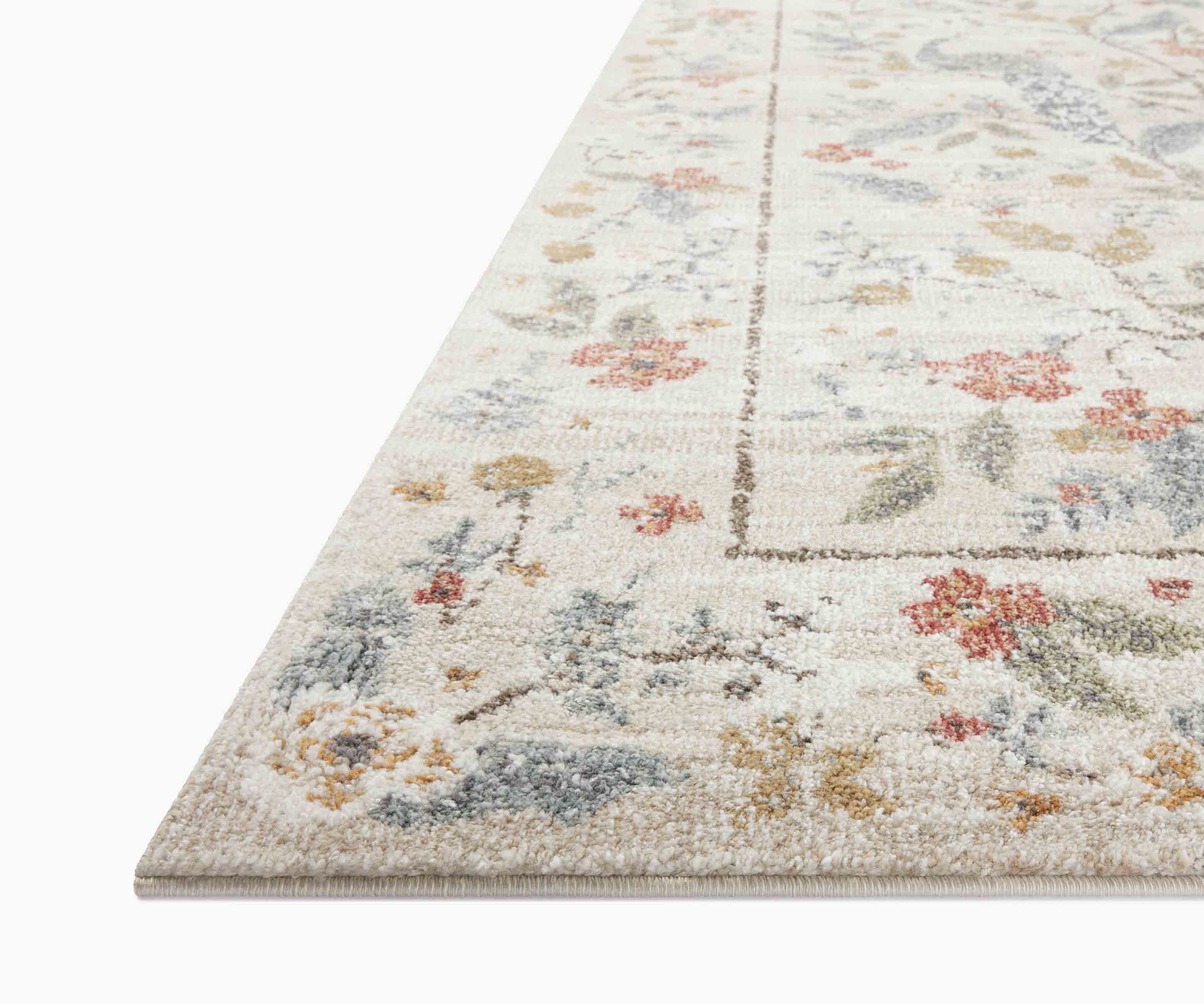Laurel Peacock Garden Power Loomed Rug - Cream - Image 3