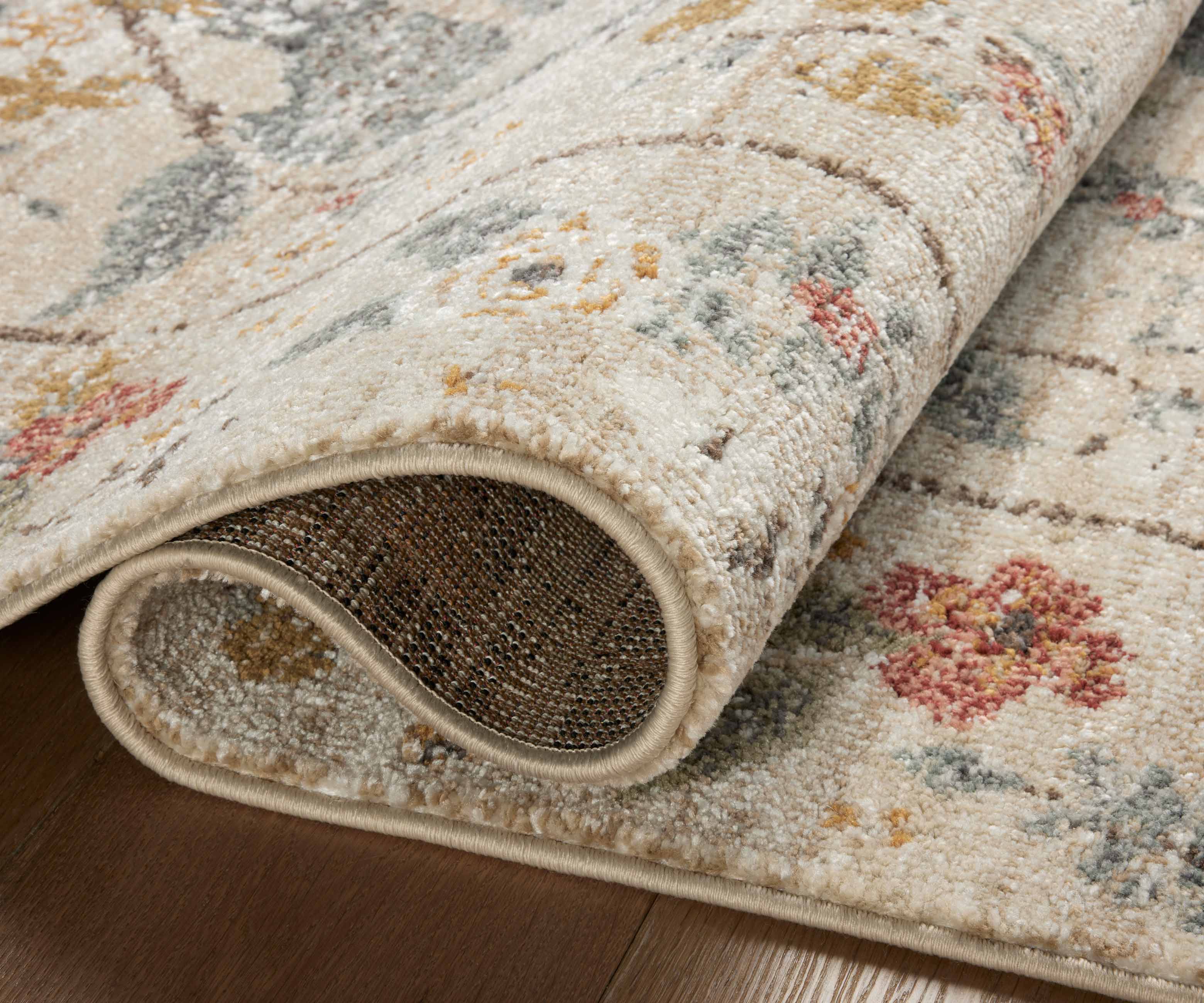 Laurel Peacock Garden Power Loomed Rug - Cream - Image 4