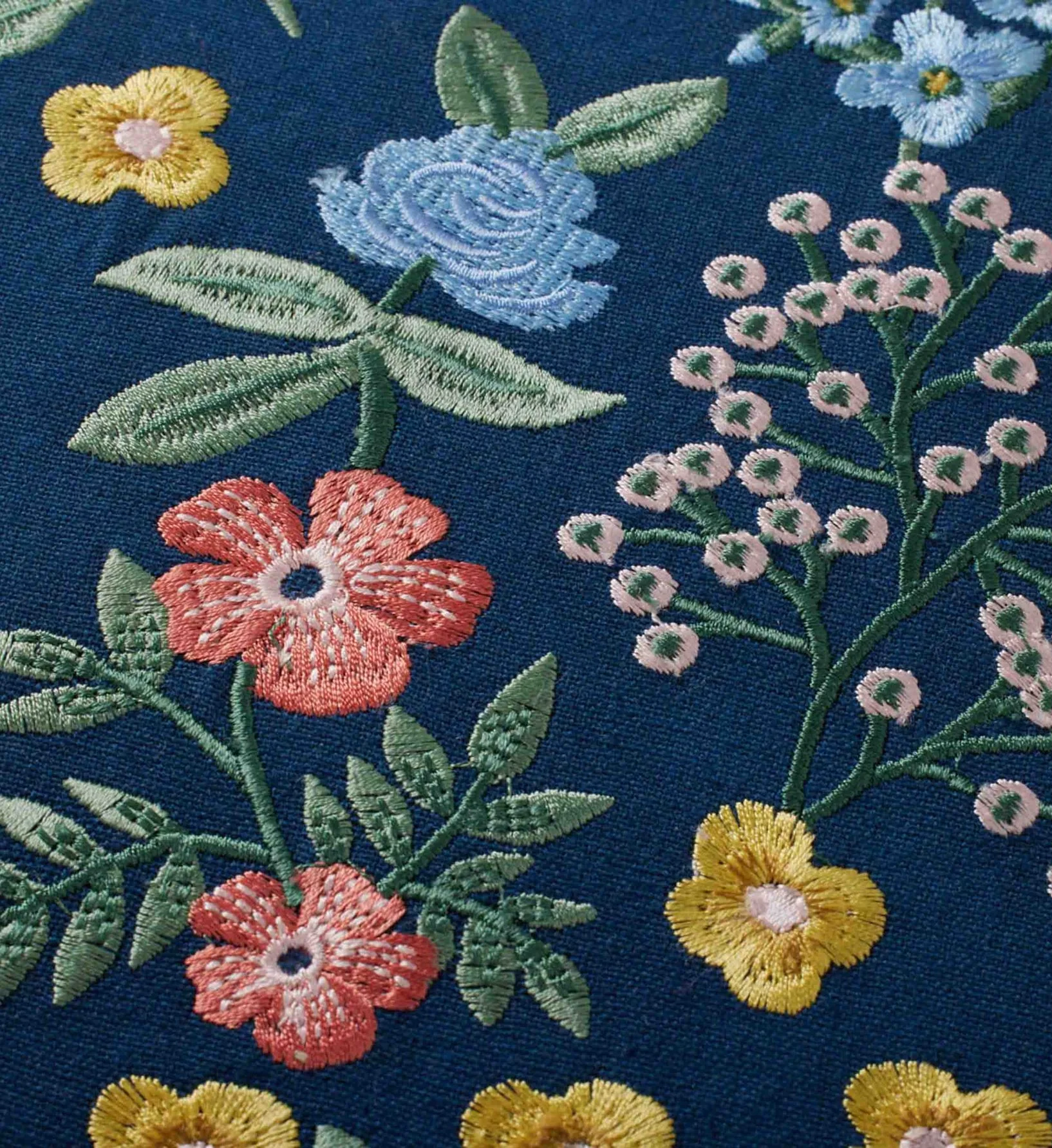 Mayfair Embroidered Pillow - Navy - Image 2