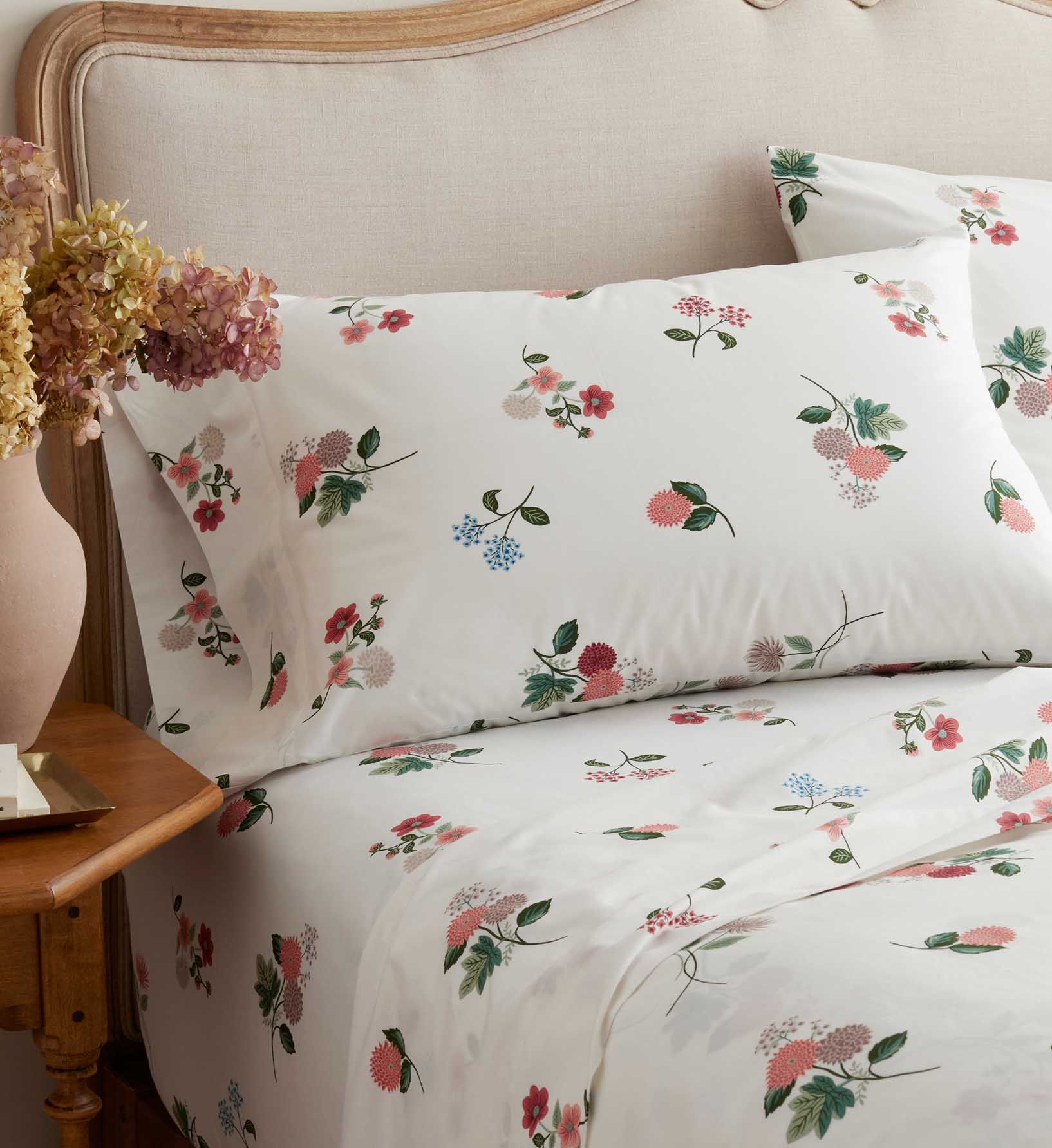 Percale Pillowcases - Ditsy Dahlia Ivory - Image 2