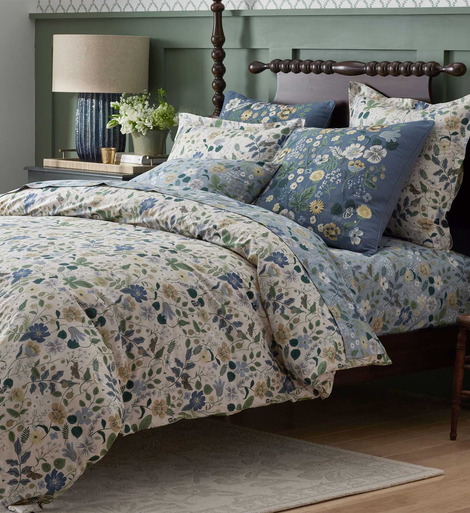 Percale Sheet Set - Strawberry Fields Slate - Image 4