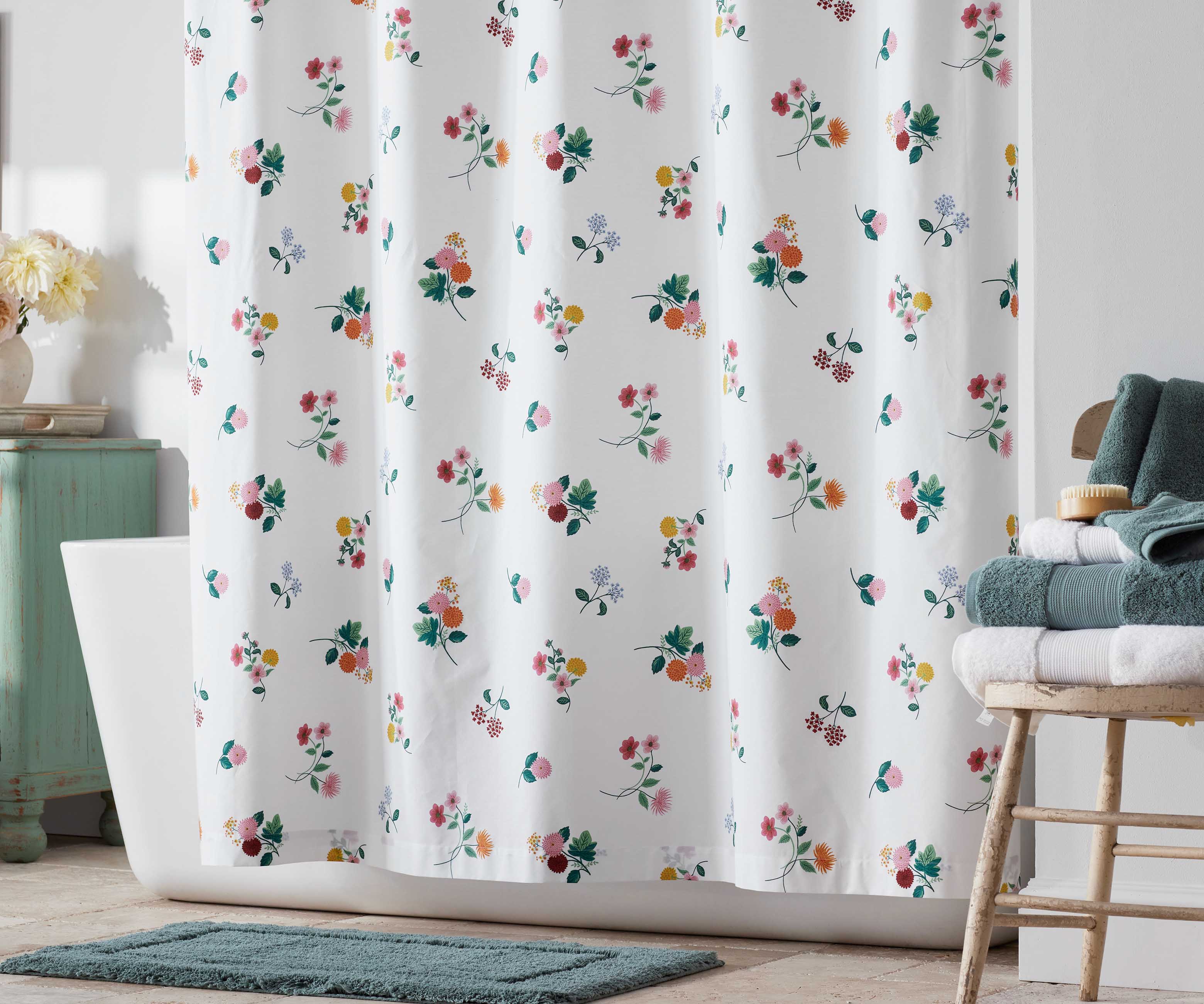 Percale Shower Curtain - Ditsy Dahlia - Image 3