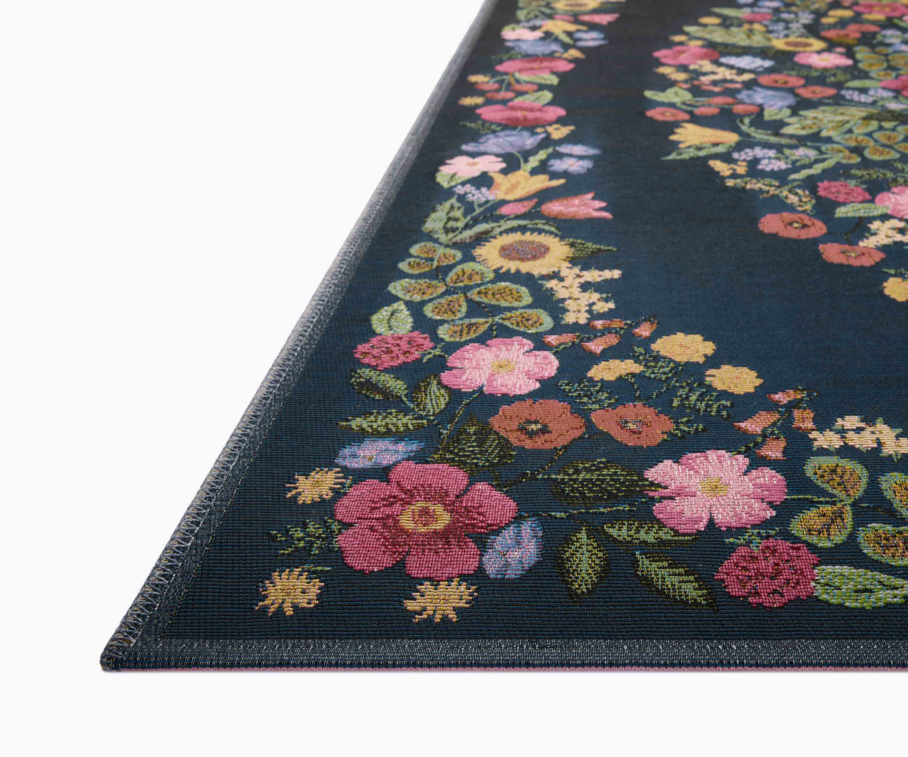 Perennial Blossom Power Loomed Rug - Navy - Image 2