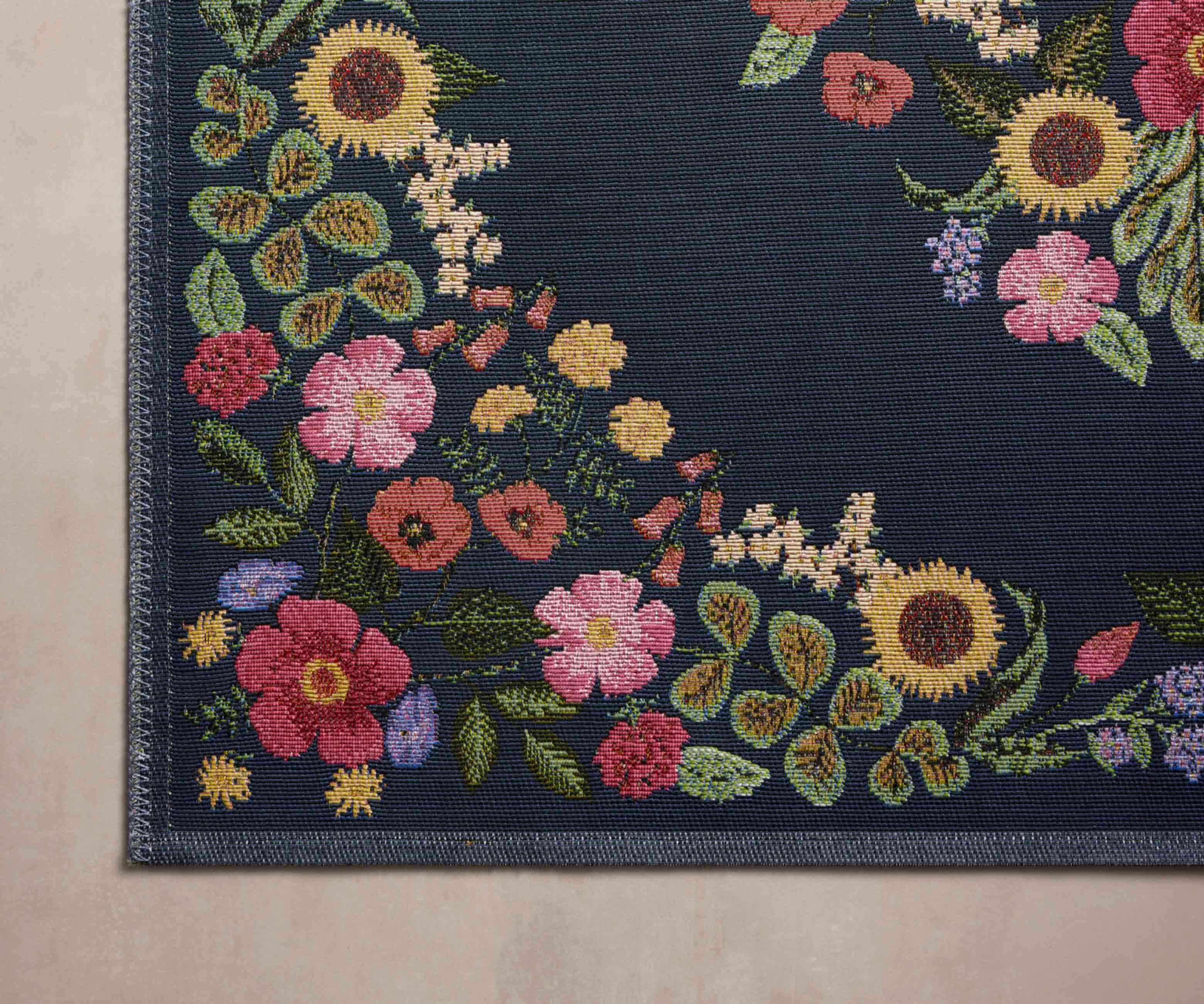 Perennial Blossom Power Loomed Rug - Navy - Image 3