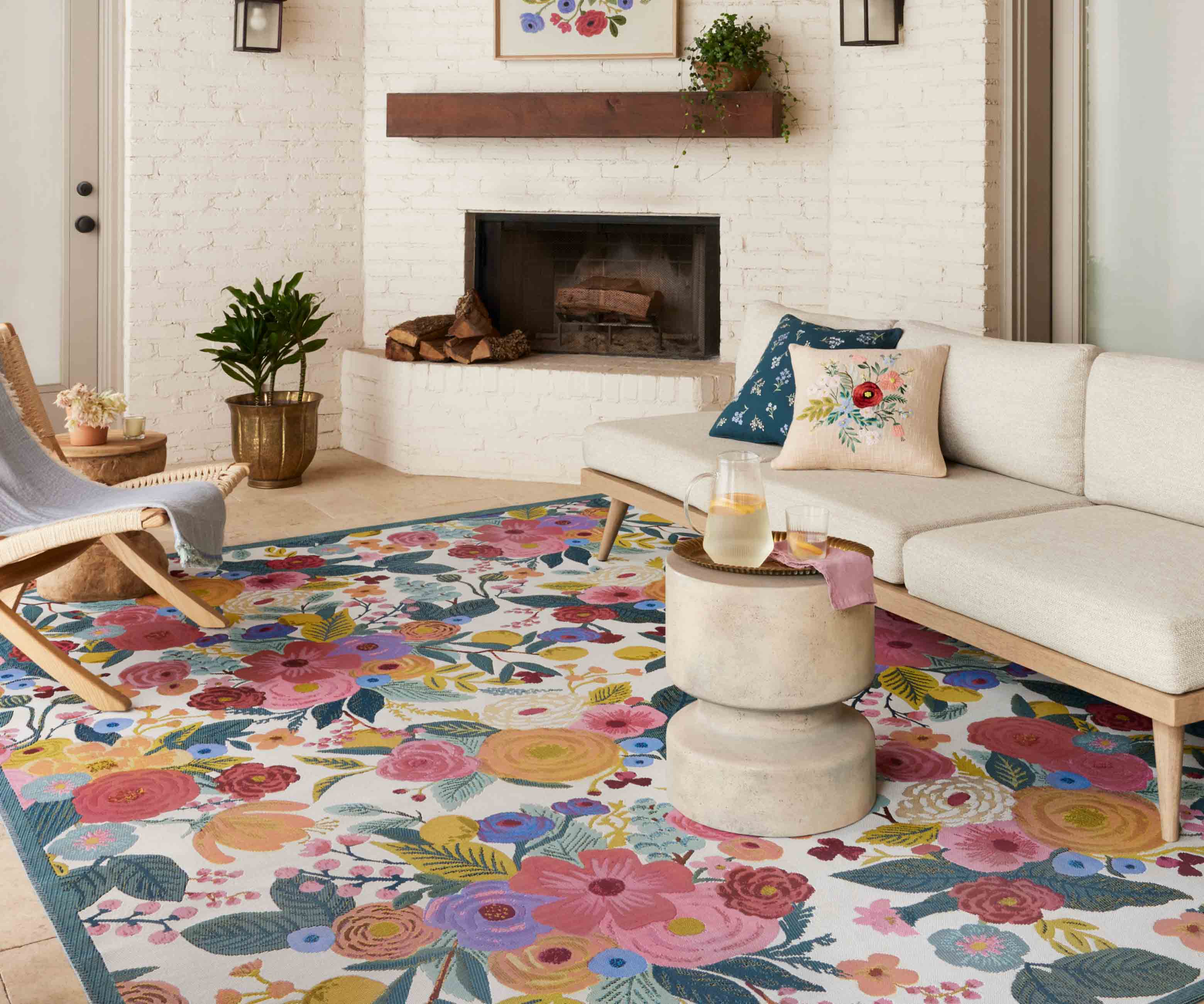 Perennial Garden Party Power Loomed Rug - Rose Multi - Image 2