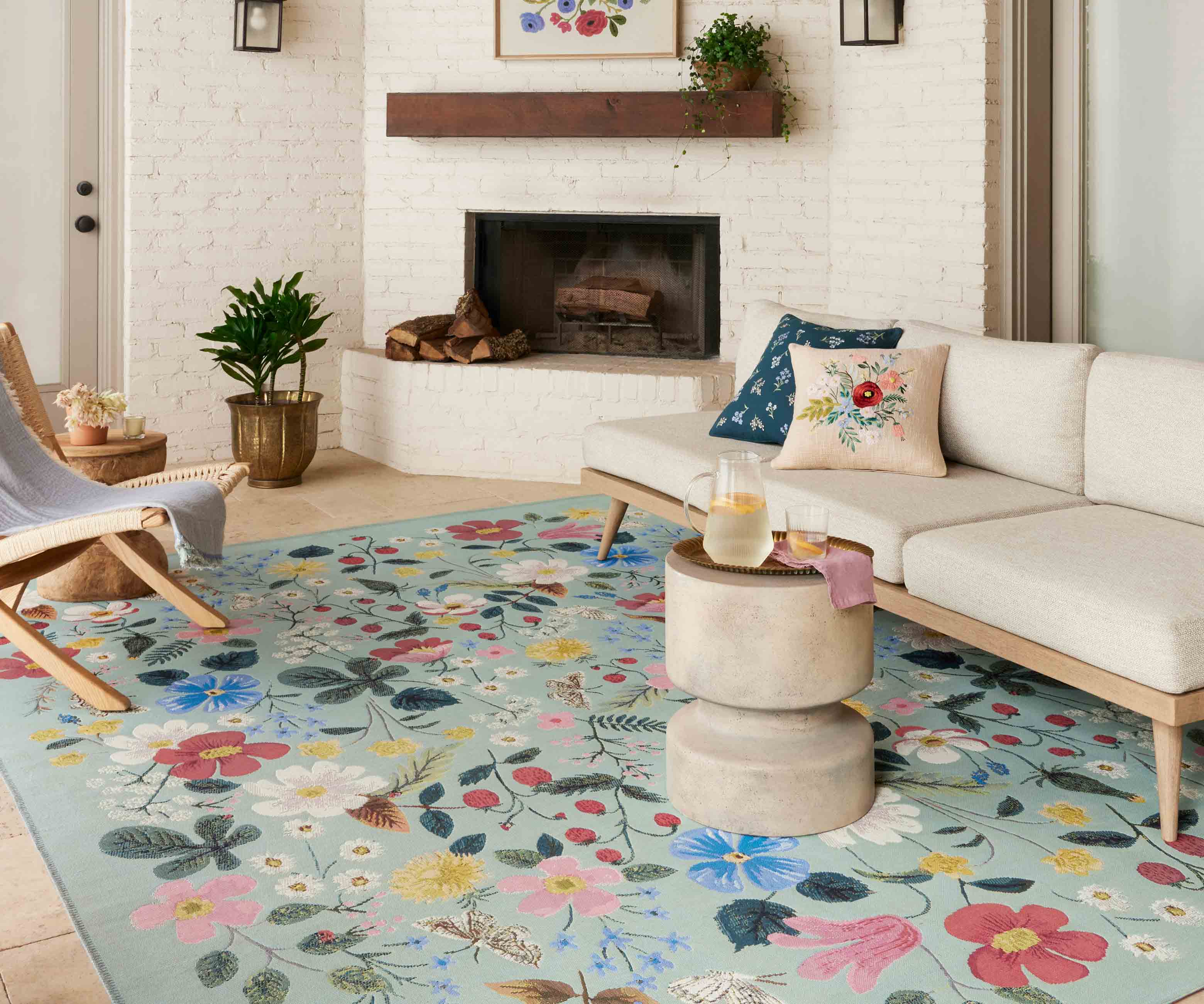 Perennial Strawberry Fields Power Loomed Rug - Mint - Image 2