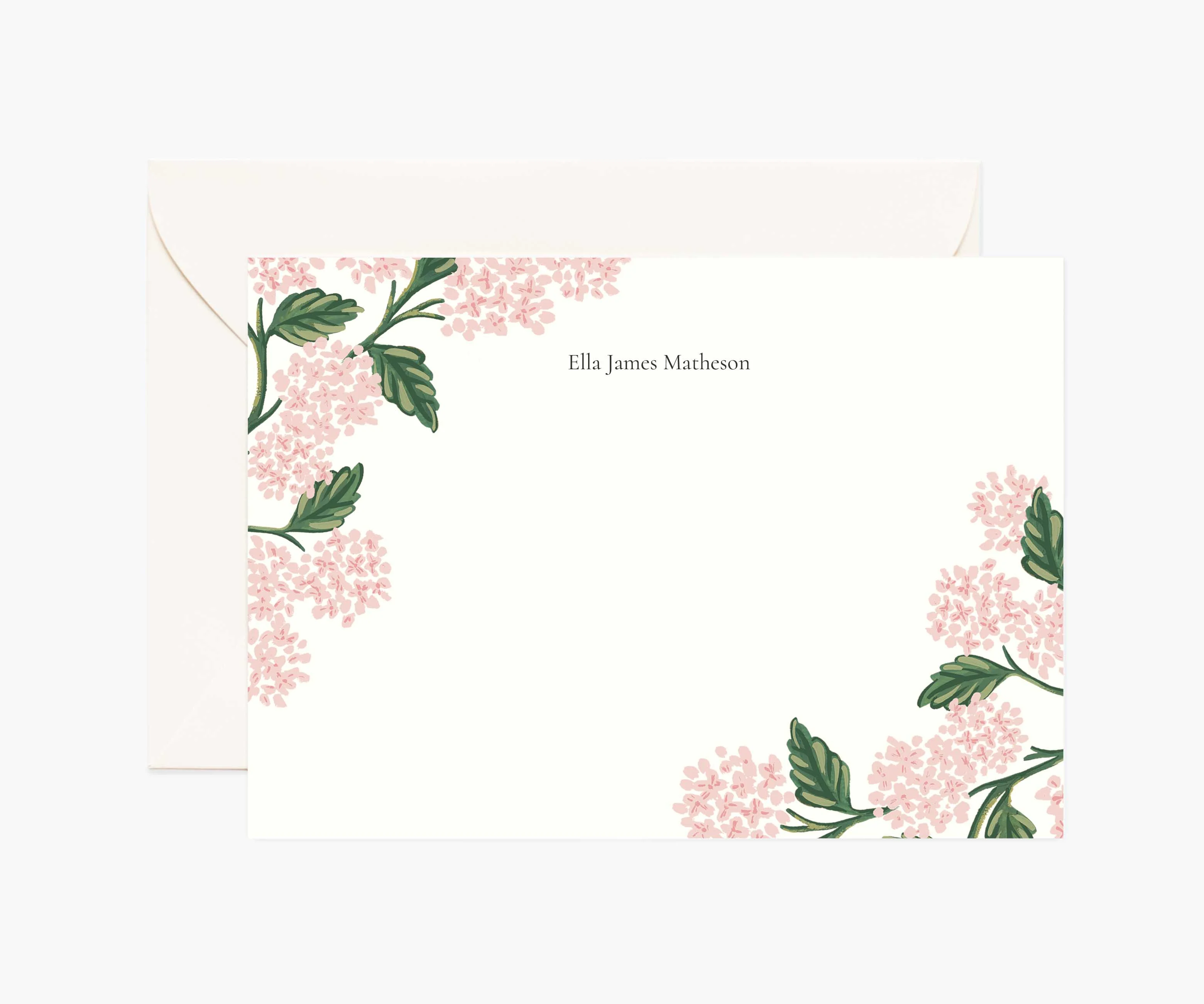 Floral Personalized Stationery - Hydrangea Blush
