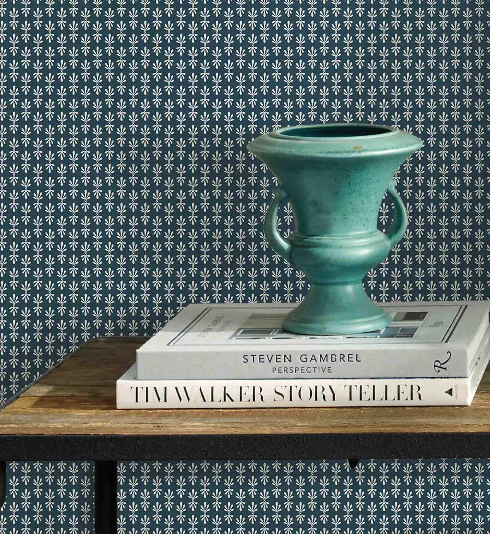 Petal Wallpaper - Teal & White - Image 4