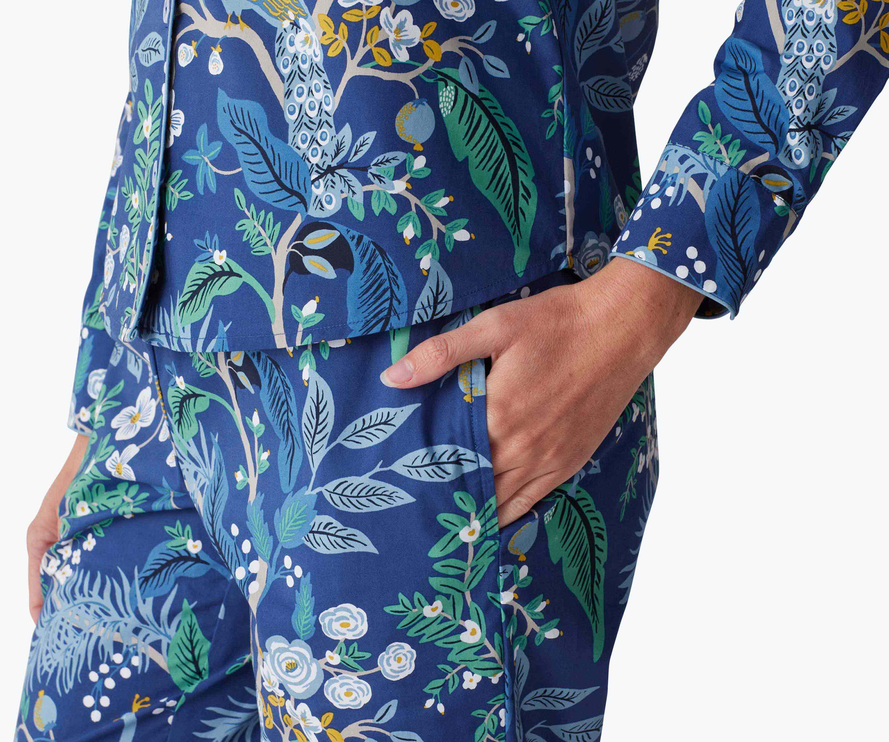 Poplin Button Front Long Set - Peacock - Image 4