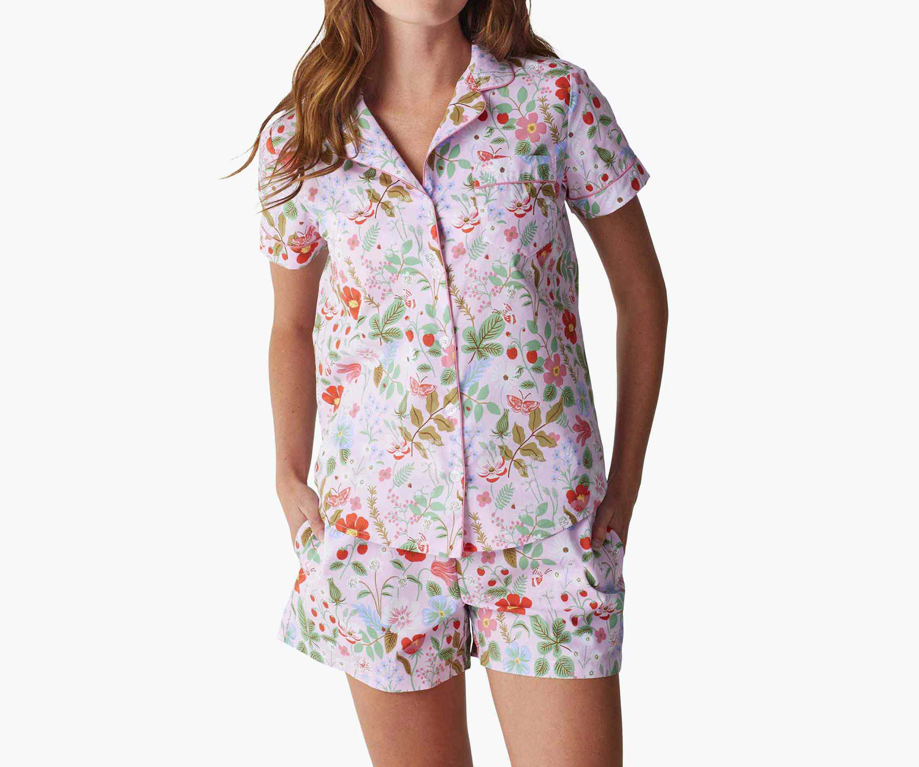 Poplin Button Front Short Set - Strawberry Fields - Image 13