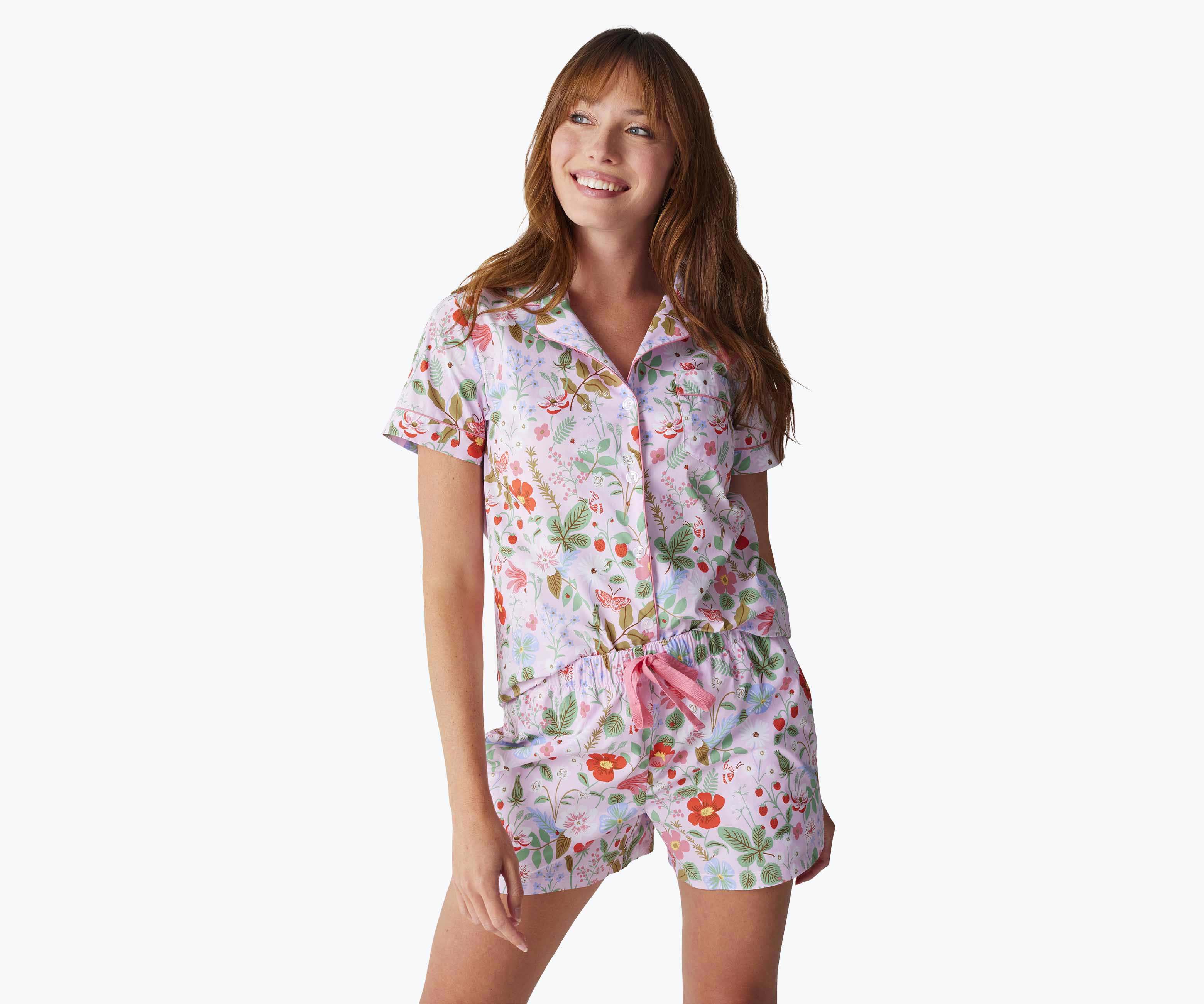 Poplin Button Front Short Set - Strawberry Fields - Image 8