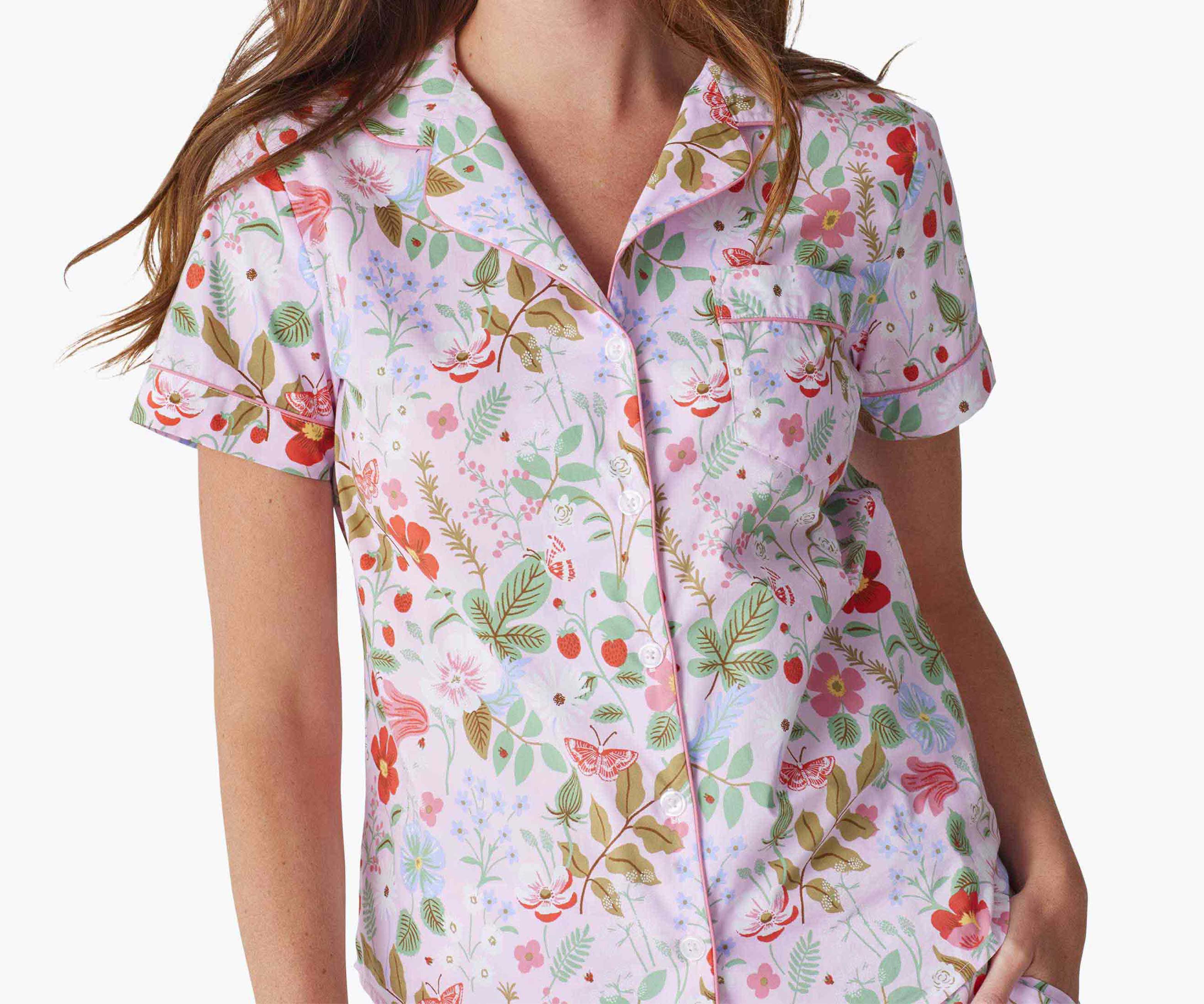 Poplin Button Front Short Set - Strawberry Fields - Image 9
