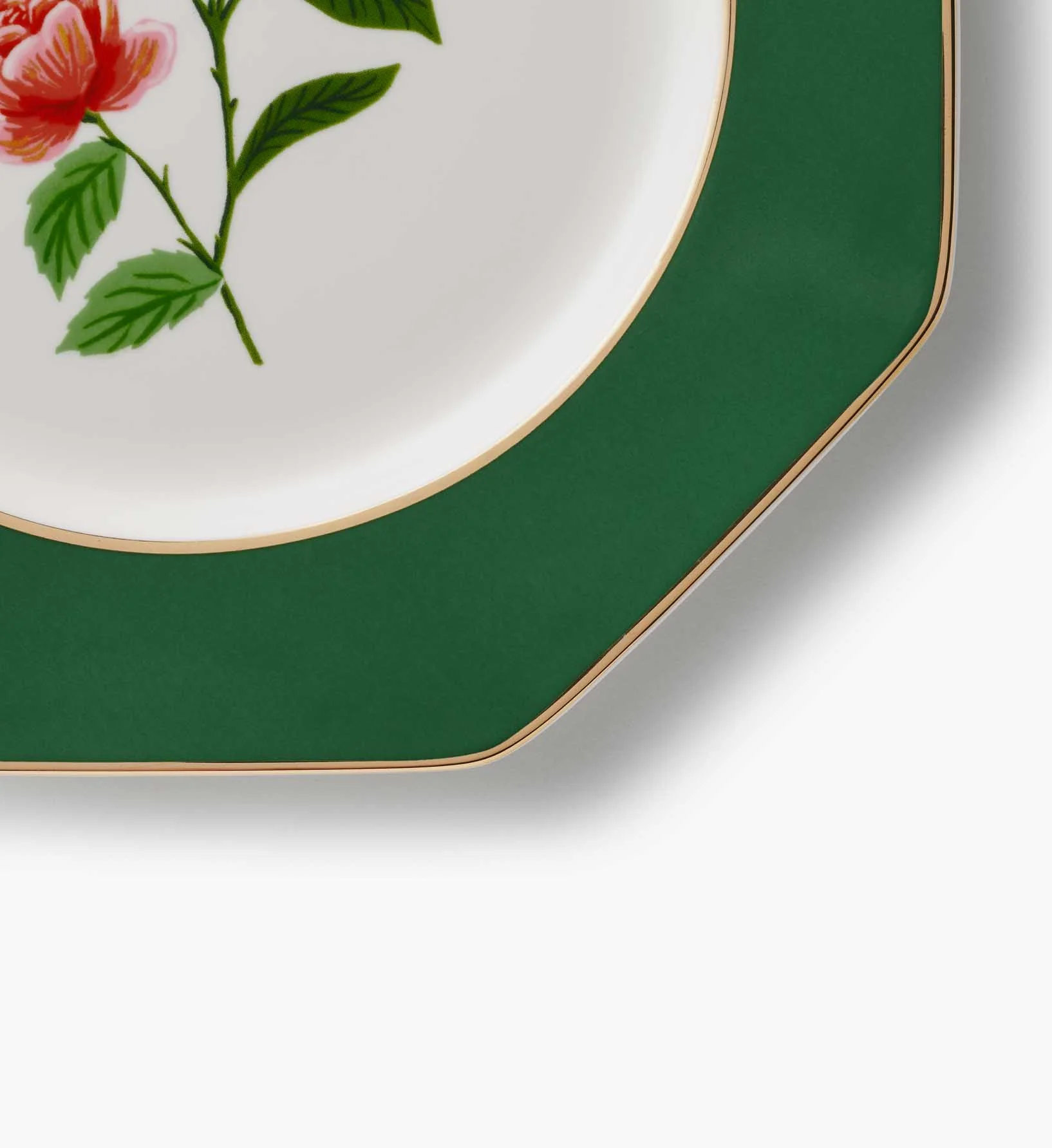 Porcelain Dessert Plate Set - Roses - Image 6