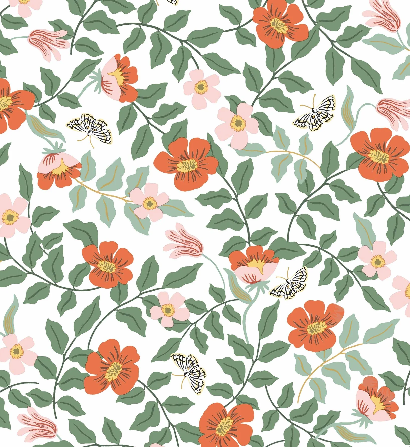 Primrose Peel & Stick Wallpaper - Rose & Cream - Image 2