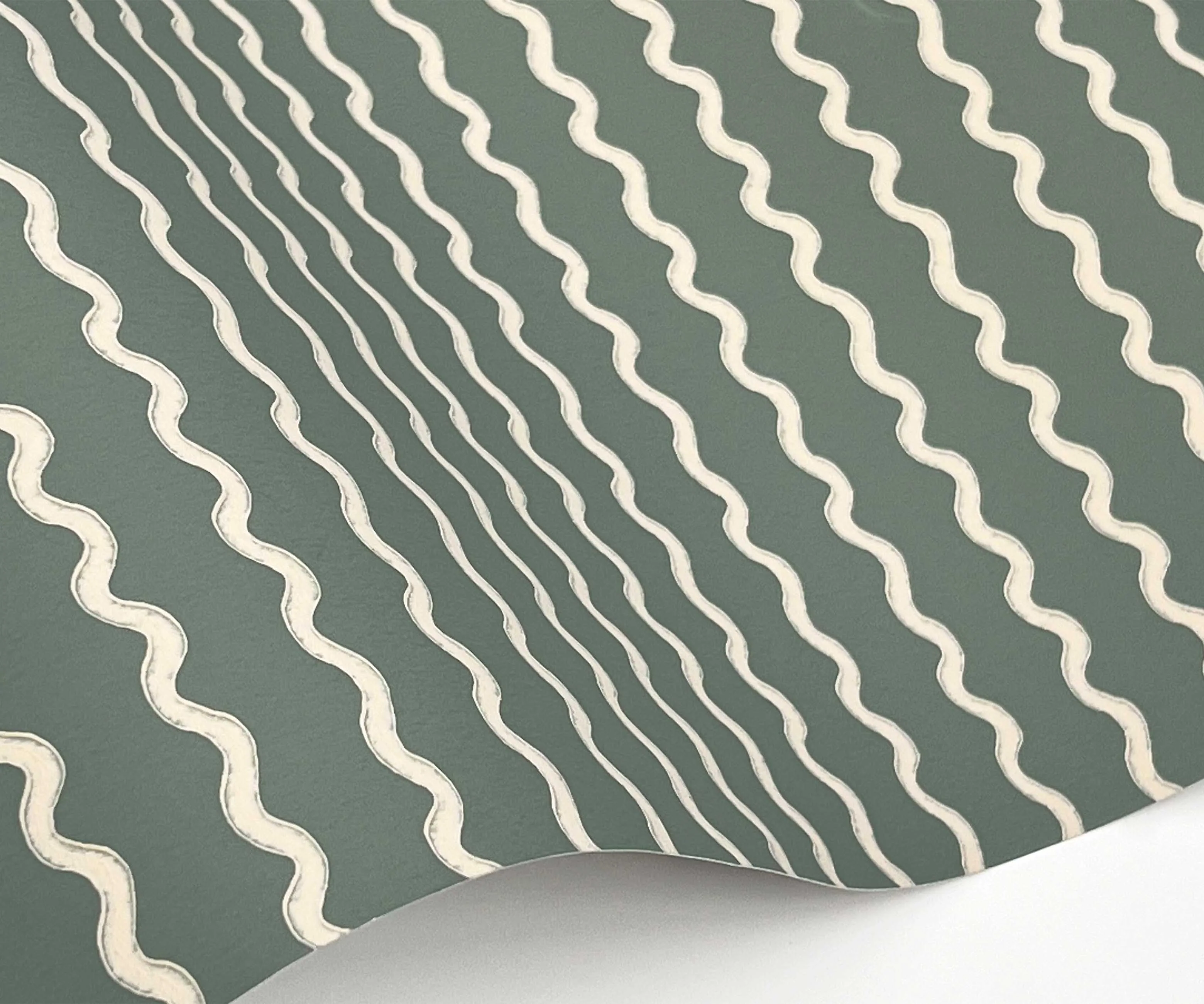 Rickrack Wallpaper - Moss - Image 3